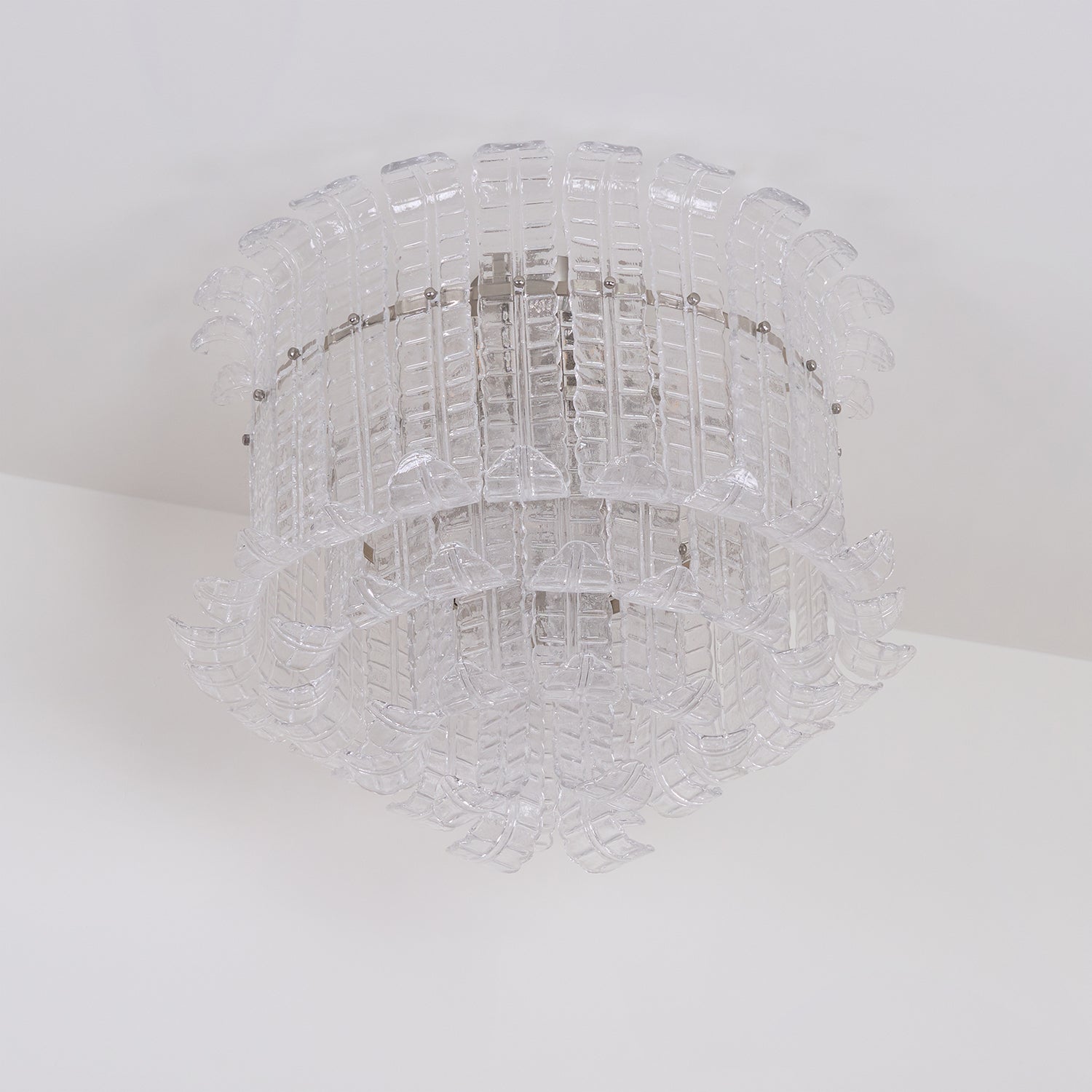 Aurora Ceiling Lamp Clear Murano Glass Flush Mount - Letslighting