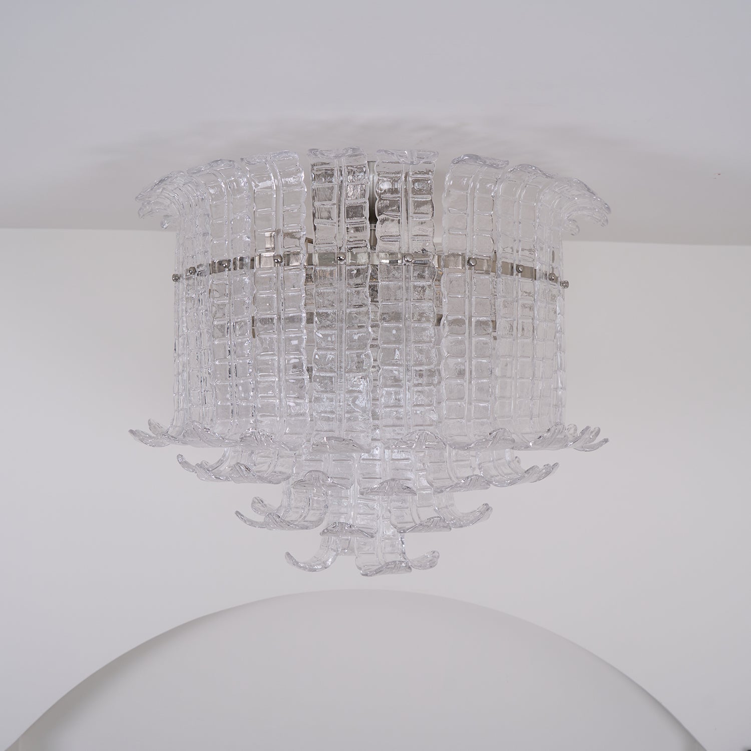 Aurora Ceiling Lamp Clear Murano Glass Flush Mount - Letslighting