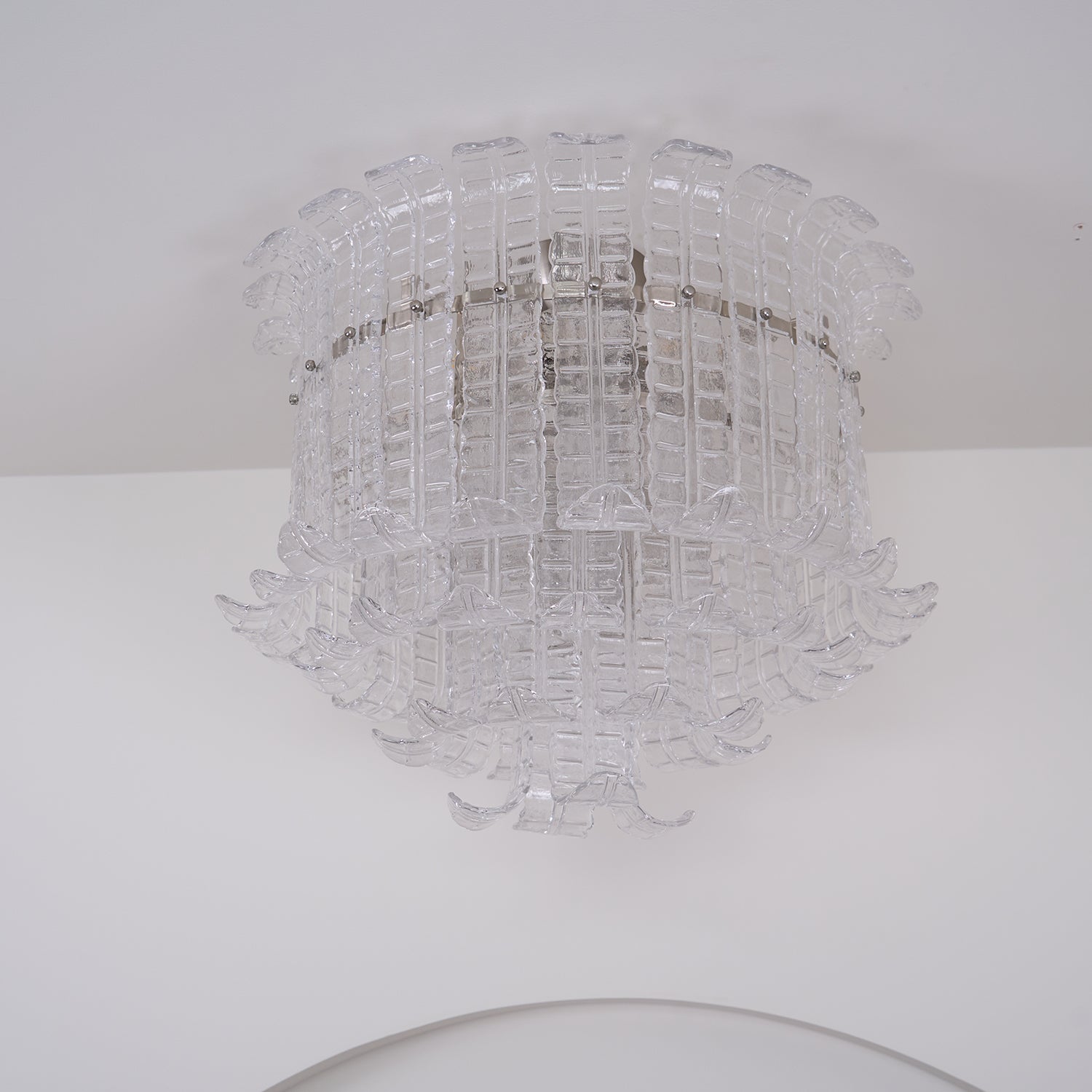 Aurora Ceiling Lamp Clear Murano Glass Flush Mount - Letslighting