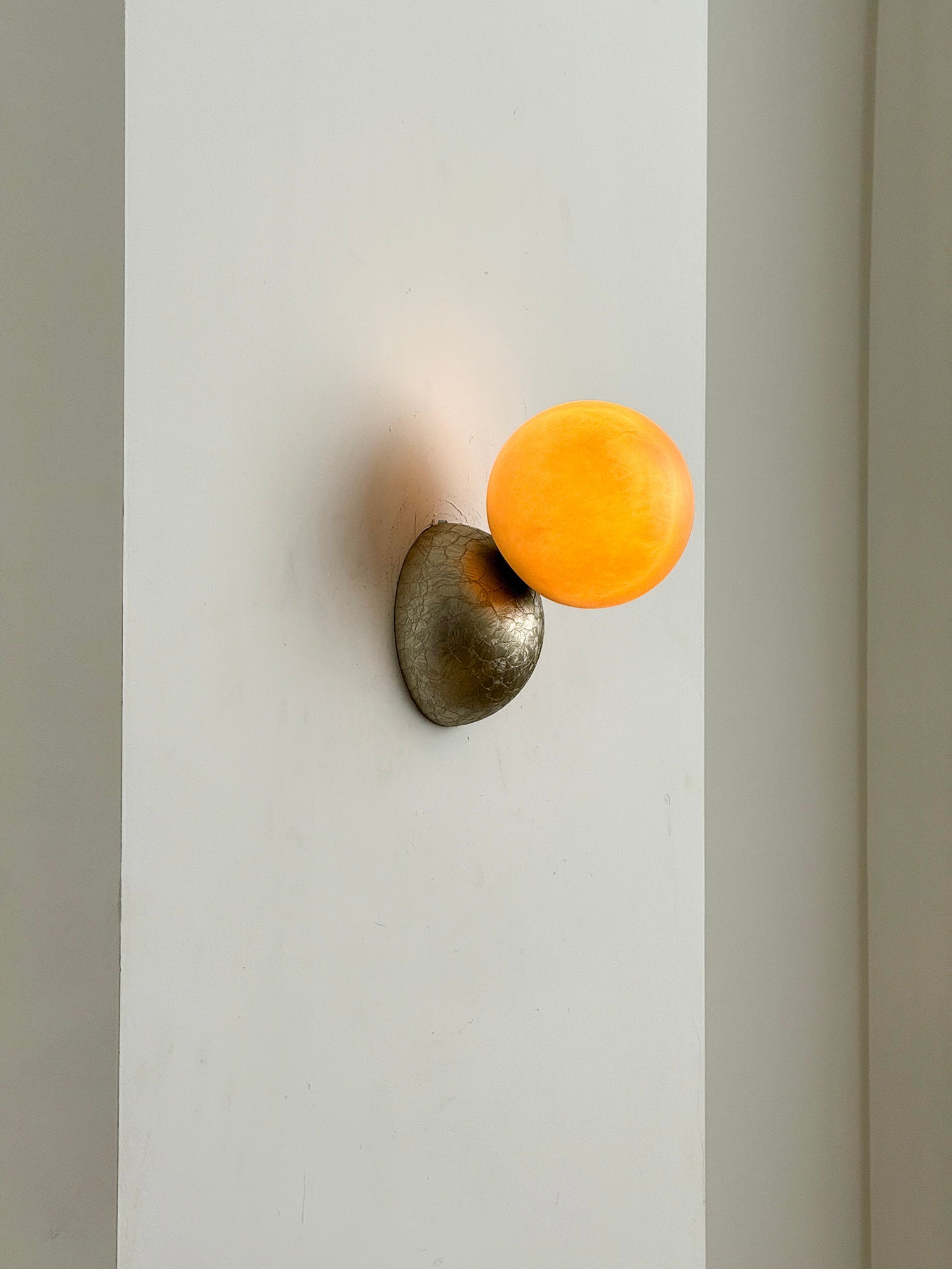 Arca Modern Minimalist Eclipse Mrable Metal Wall Lamp - Lamp Copper