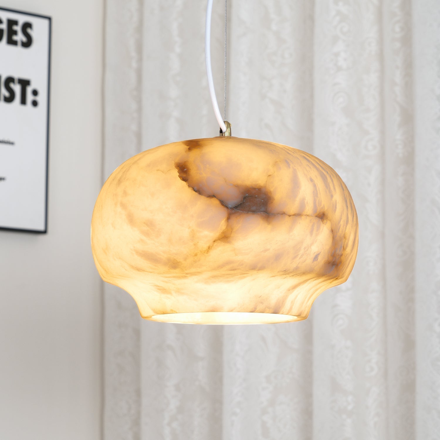 Thalia Minimalist Alabaster Pendant Light - Letslighting