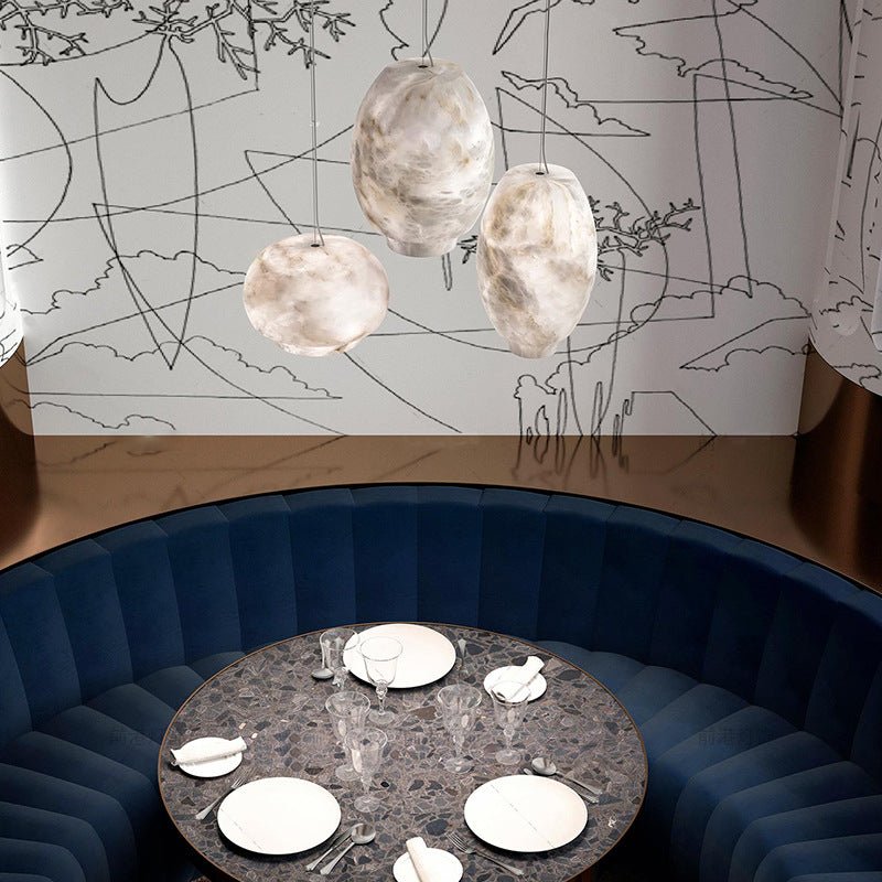 Thalia Minimalist Alabaster Pendant Light - Letslighting