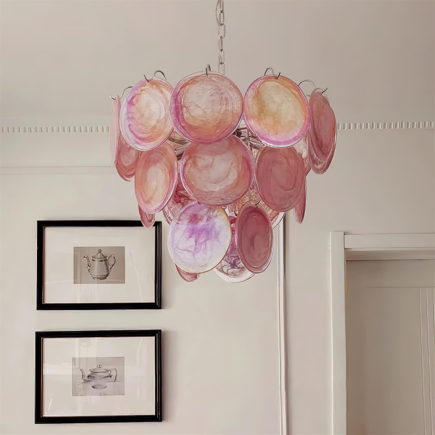 Camisa Chandelier Murano Glass Disc Layers - Letslighting