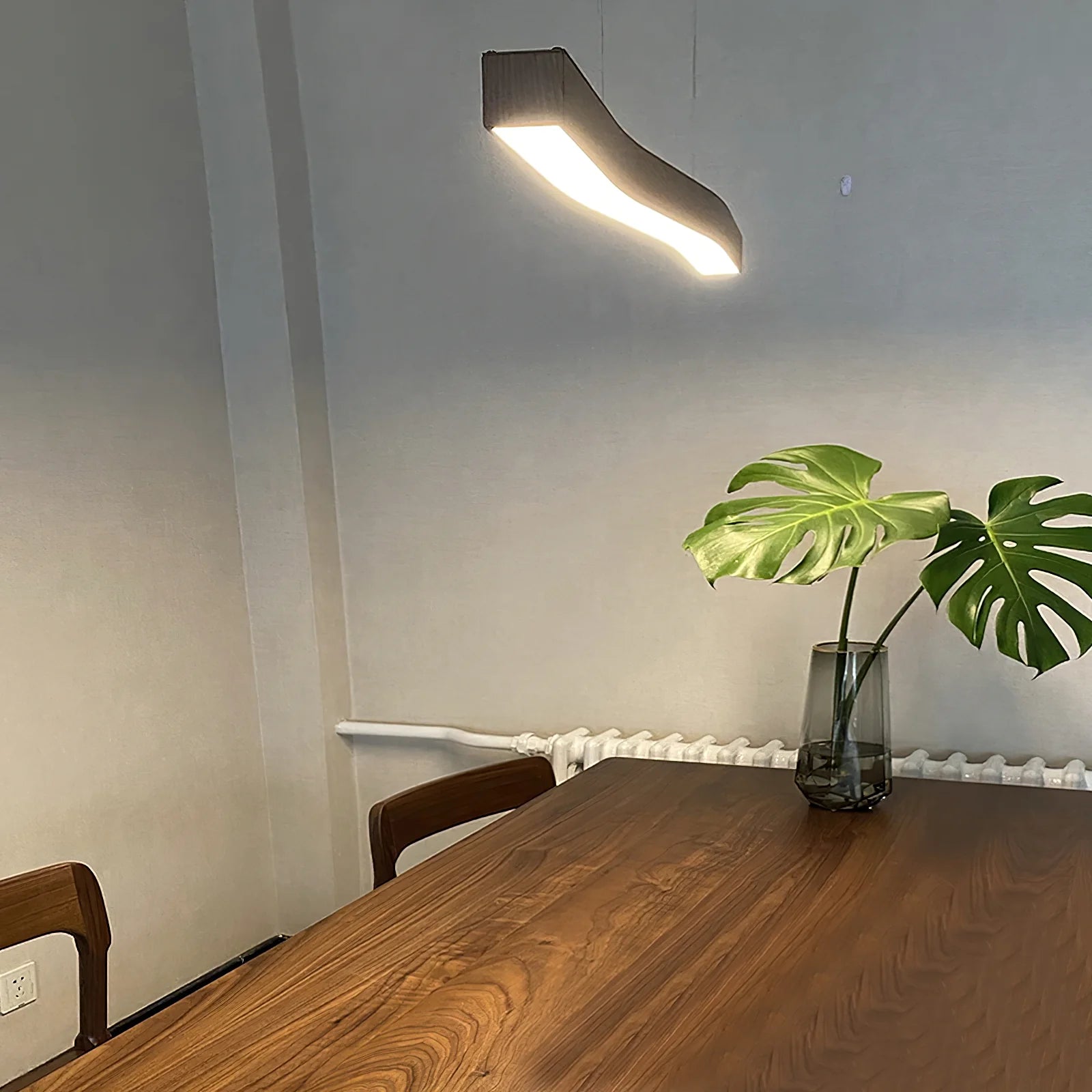 Muto Metal Acrylic Dark Wood Pendant Light Dining Room Bedroom