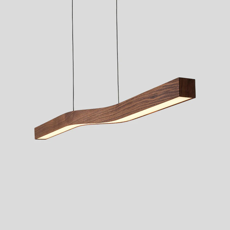Muto Metal Acrylic Dark Wood Pendant Light Dining Room Bedroom