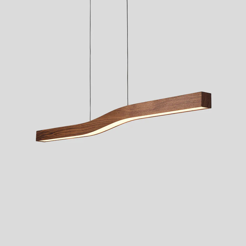 Muto Metal Acrylic Dark Wood Pendant Light Dining Room Bedroom