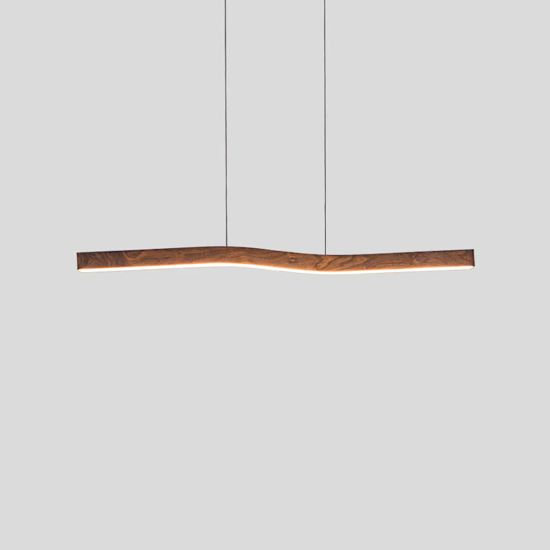 Muto Metal Acrylic Dark Wood Pendant Light Dining Room Bedroom