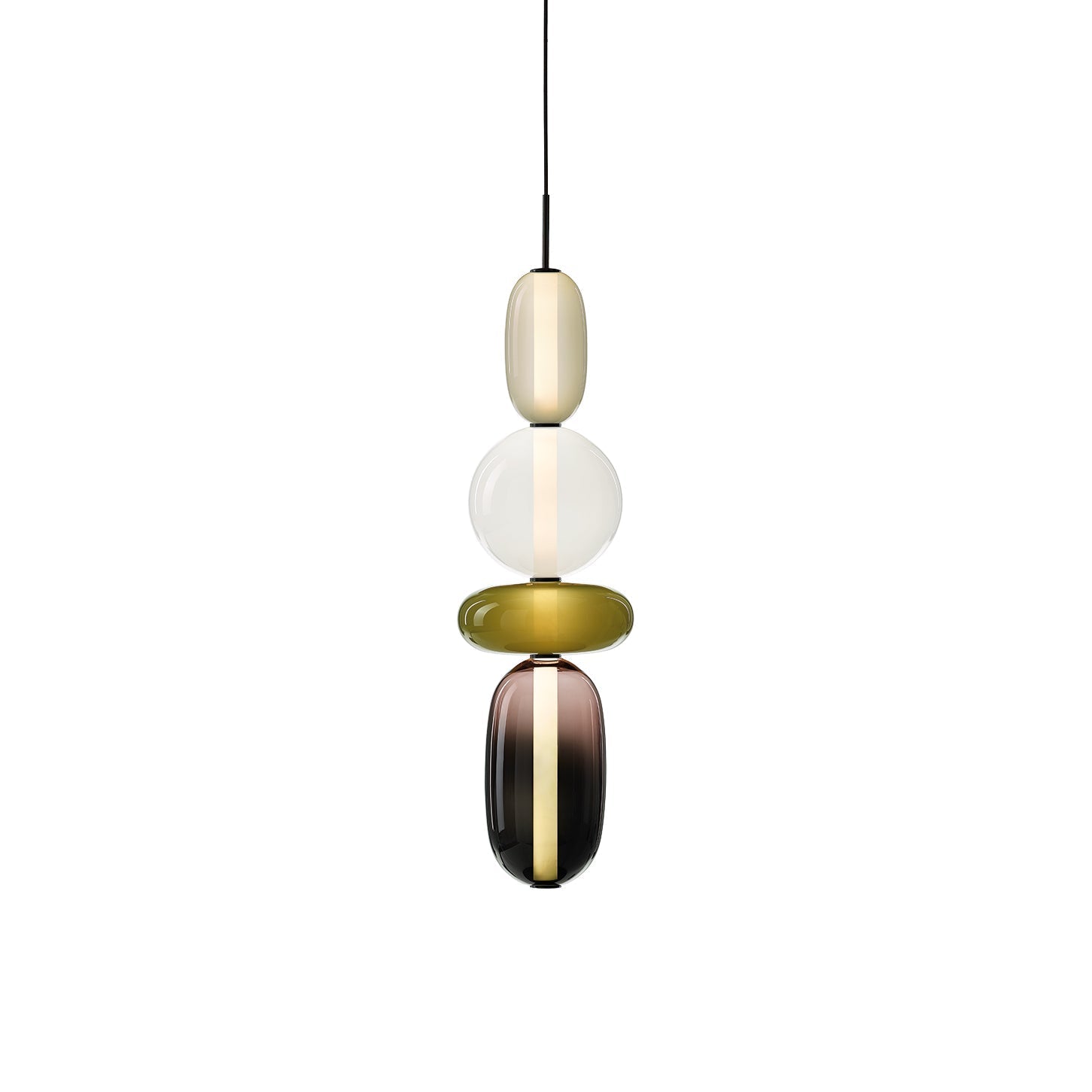 Zodore Premium Art Stained Glass Pendant Lamp - Lamp Copper