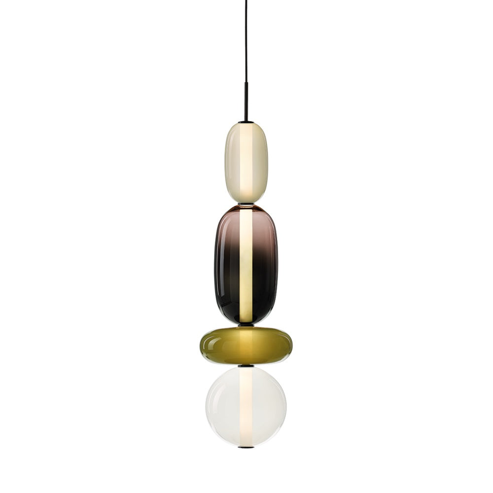 Zodore Premium Art Stained Glass Pendant Lamp - Lamp Copper