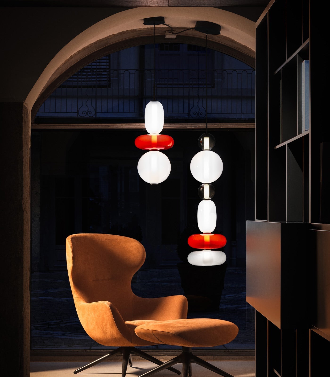 Zodore Premium Art Stained Glass Pendant Lamp - Lamp Copper