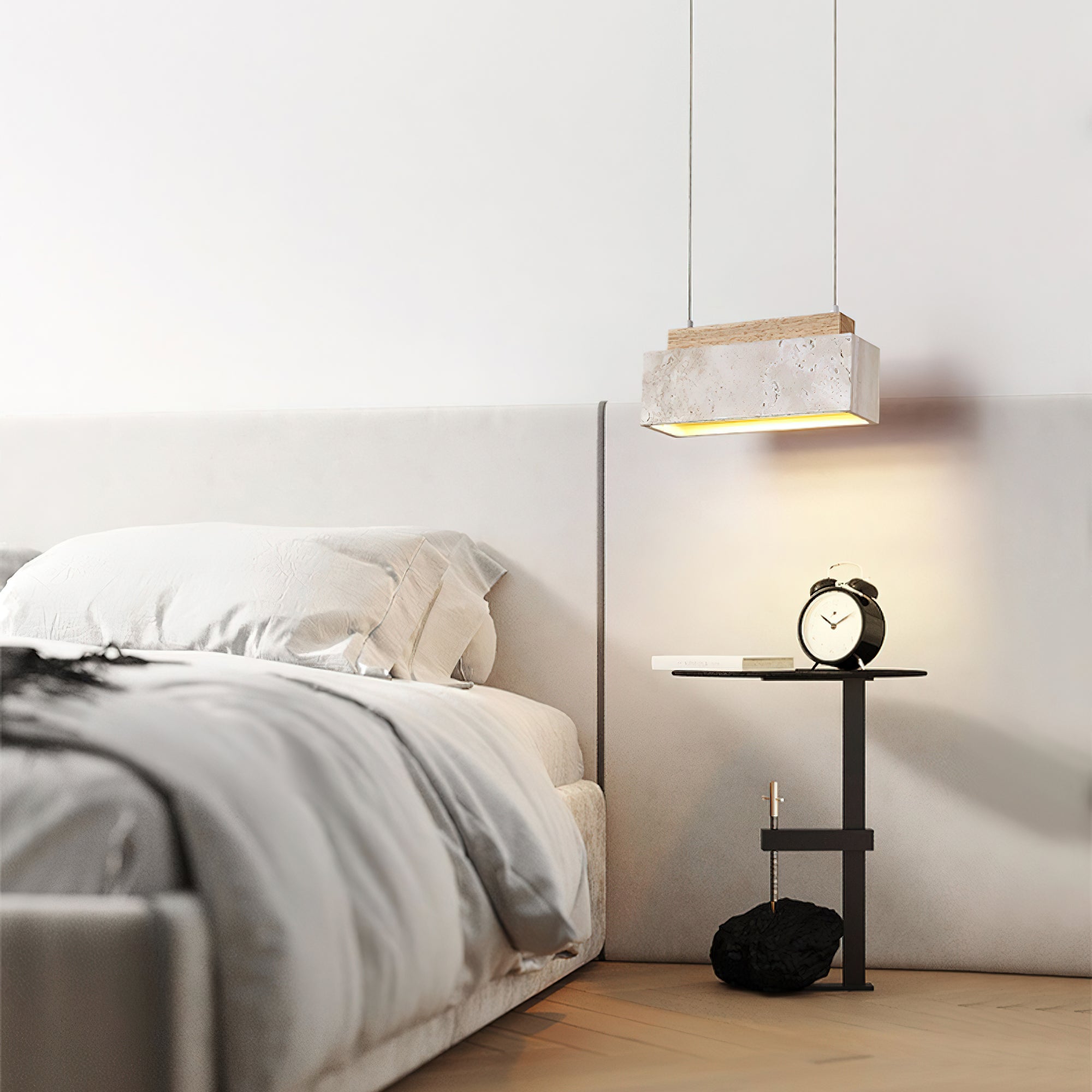 Ciraeila Rectangular Travertine Pendant Light - Letslighting