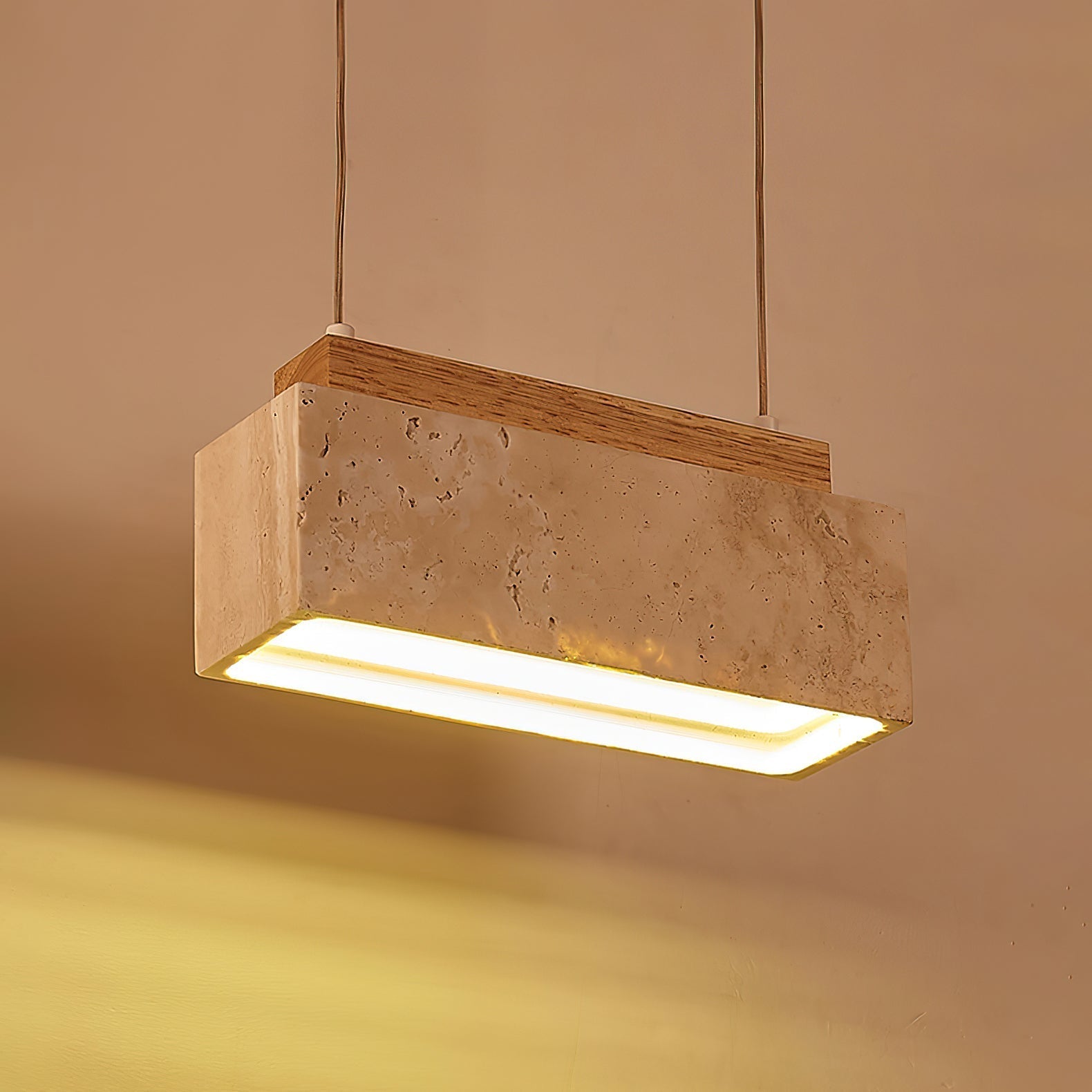 Ciraeila Rectangular Travertine Pendant Light - Letslighting