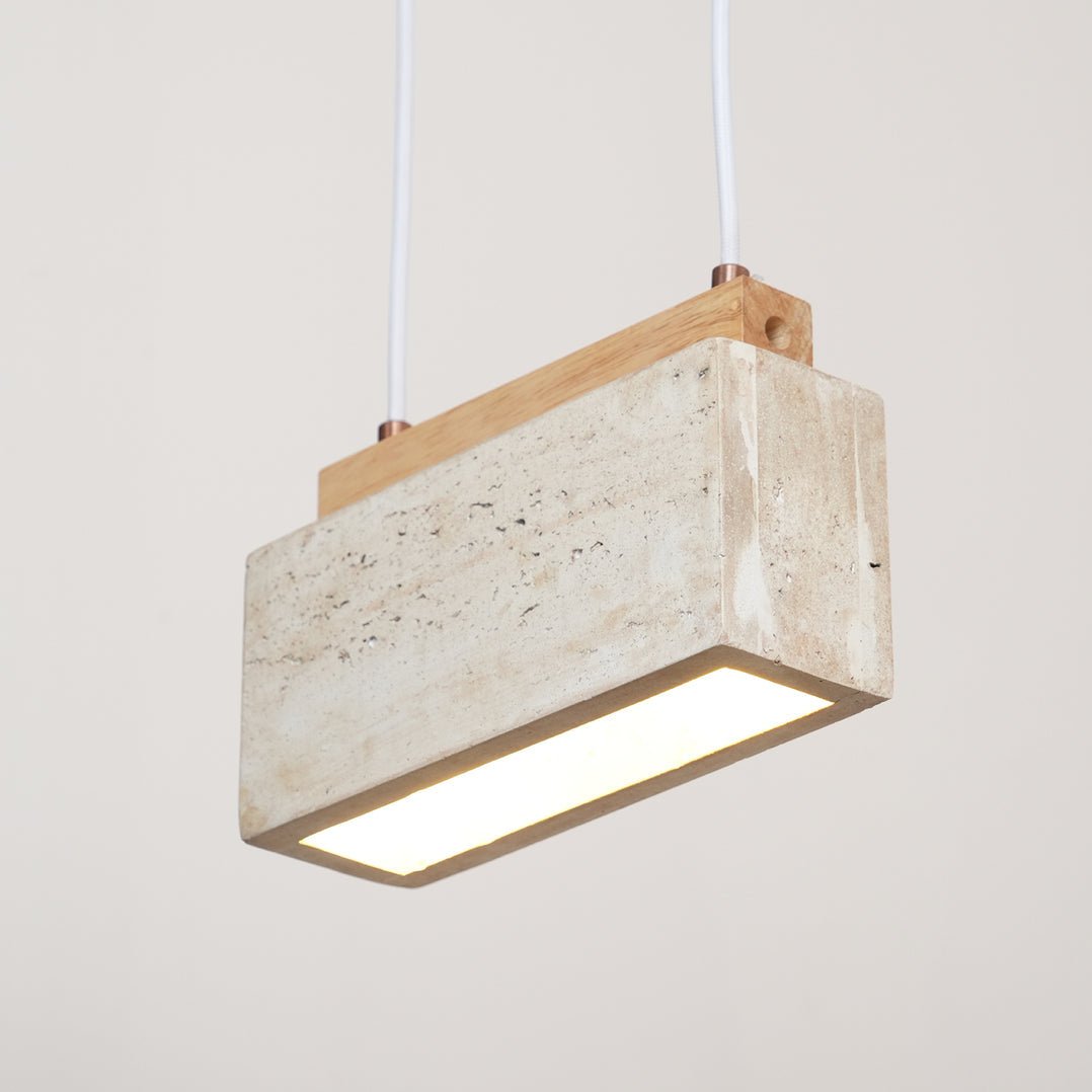 Ciraeila Rectangular Travertine Pendant Light - Letslighting