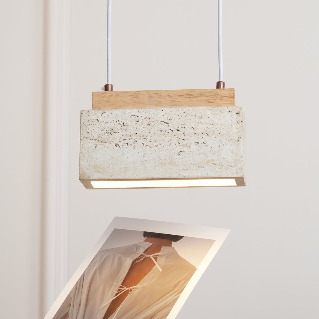 Ciraeila Rectangular Travertine Pendant Light - Letslighting