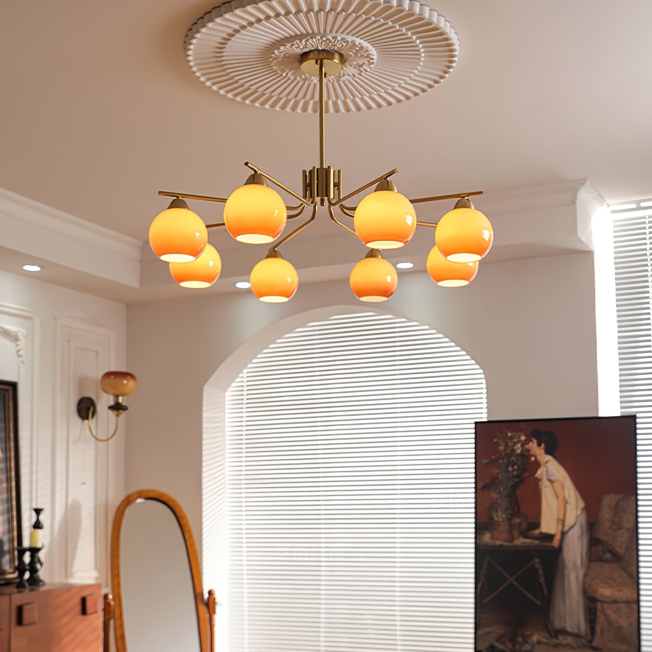 Caramel Sphere Chandelier - Blowlighting