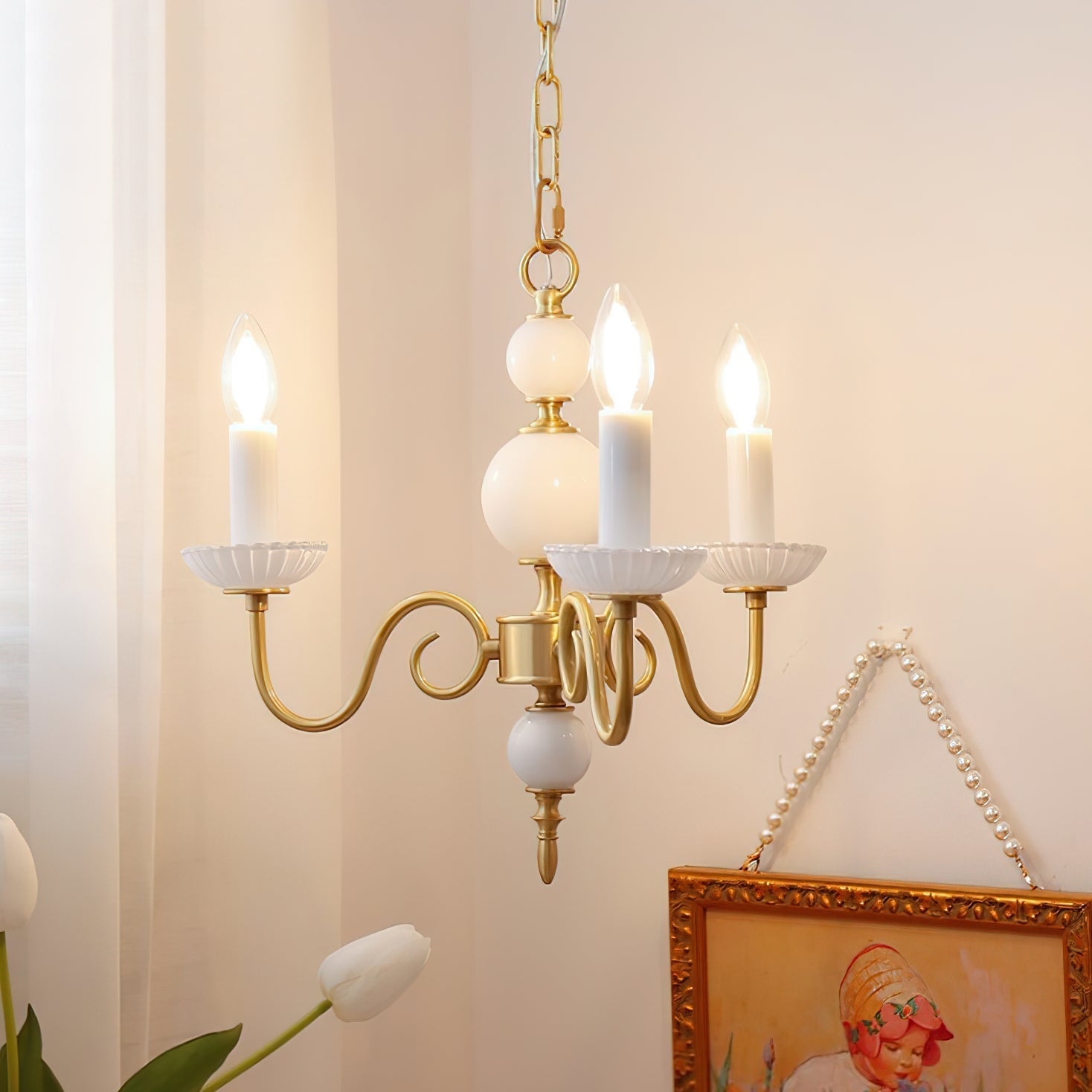 Carlita Chandelier Gold Curved Candle Arms - Letslighting