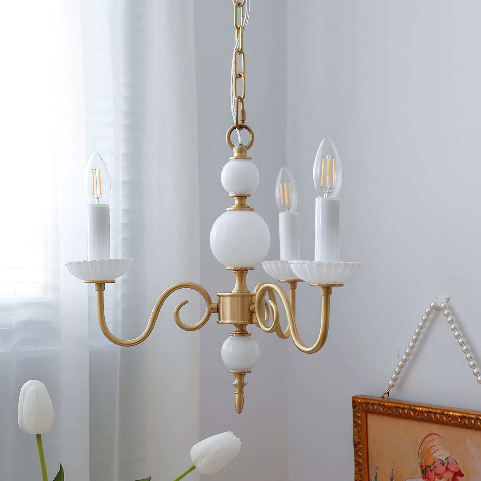 Carlita Chandelier Gold Curved Candle Arms - Letslighting