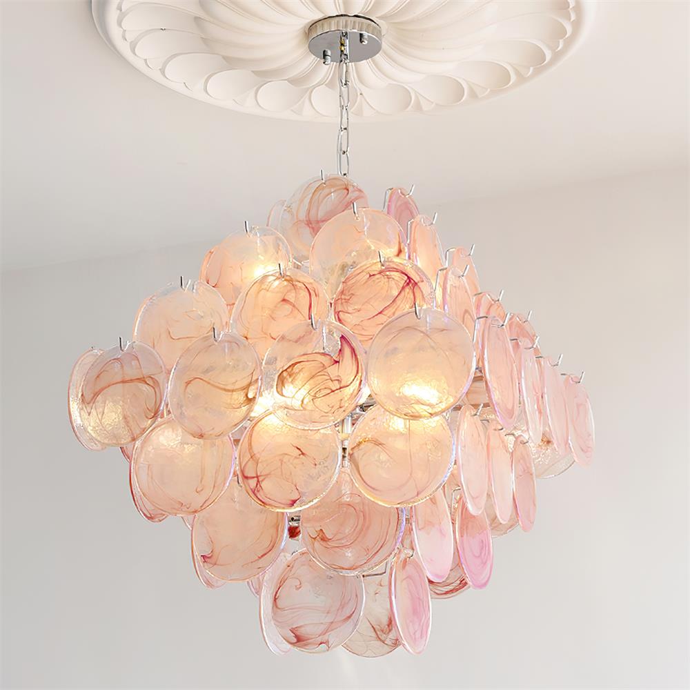 Carmosa Chandelier with Glass Disc Cascade - Letslighting