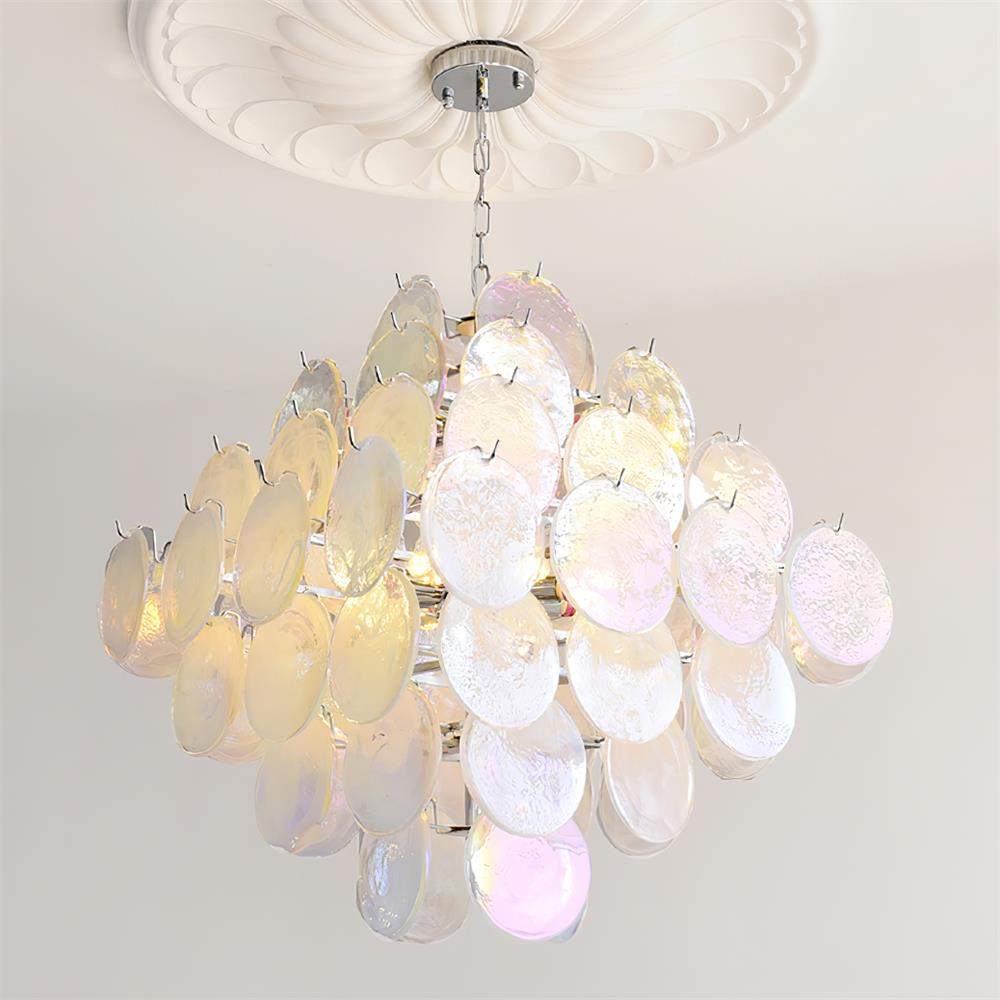 Carmosa Chandelier with Glass Disc Cascade - Letslighting