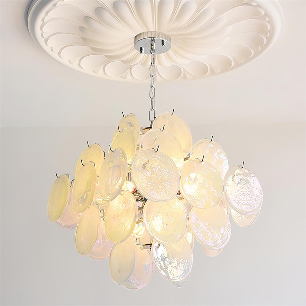 Carmosa Chandelier with Glass Disc Cascade - Letslighting