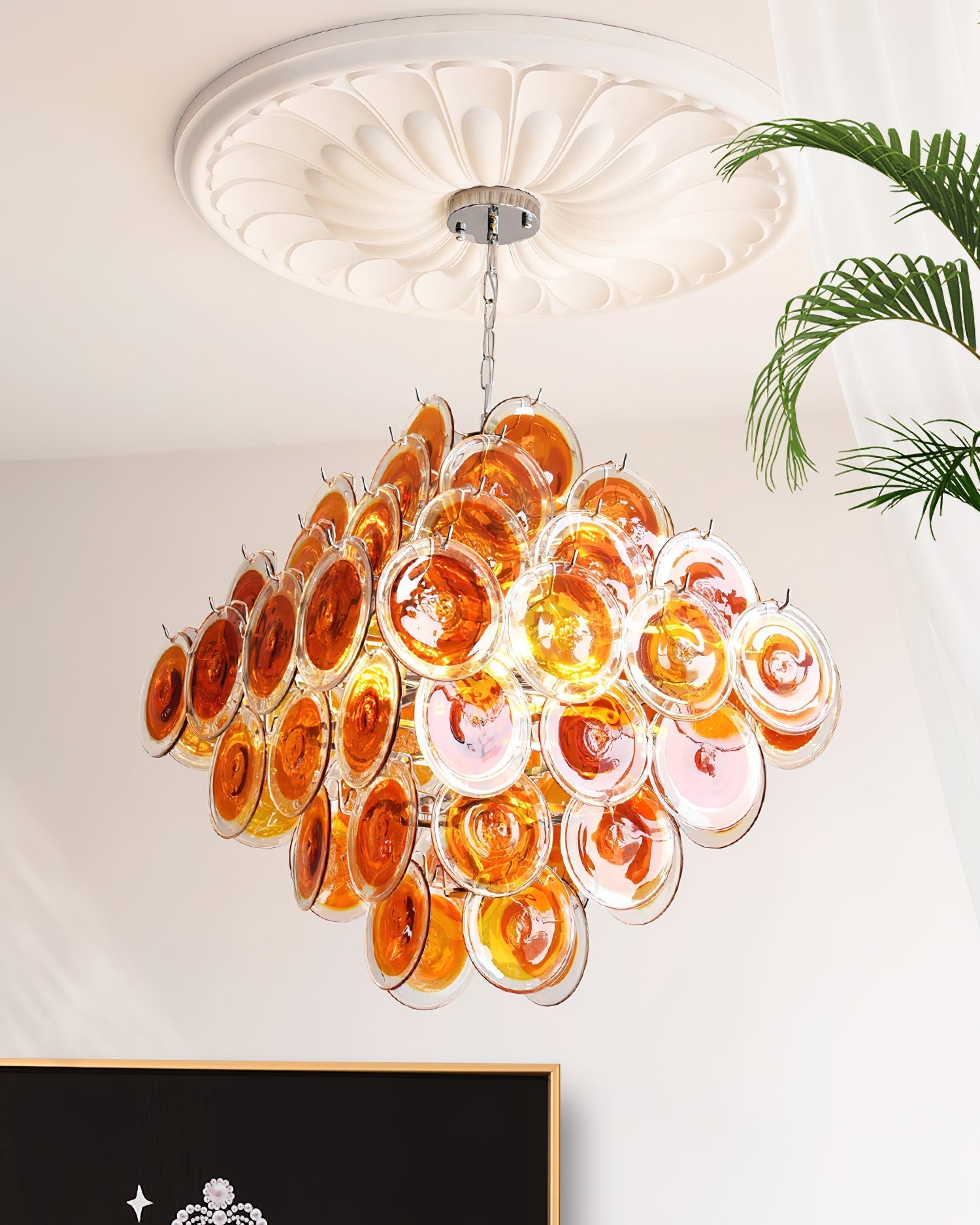 Carmosa Chandelier with Glass Disc Cascade - Letslighting