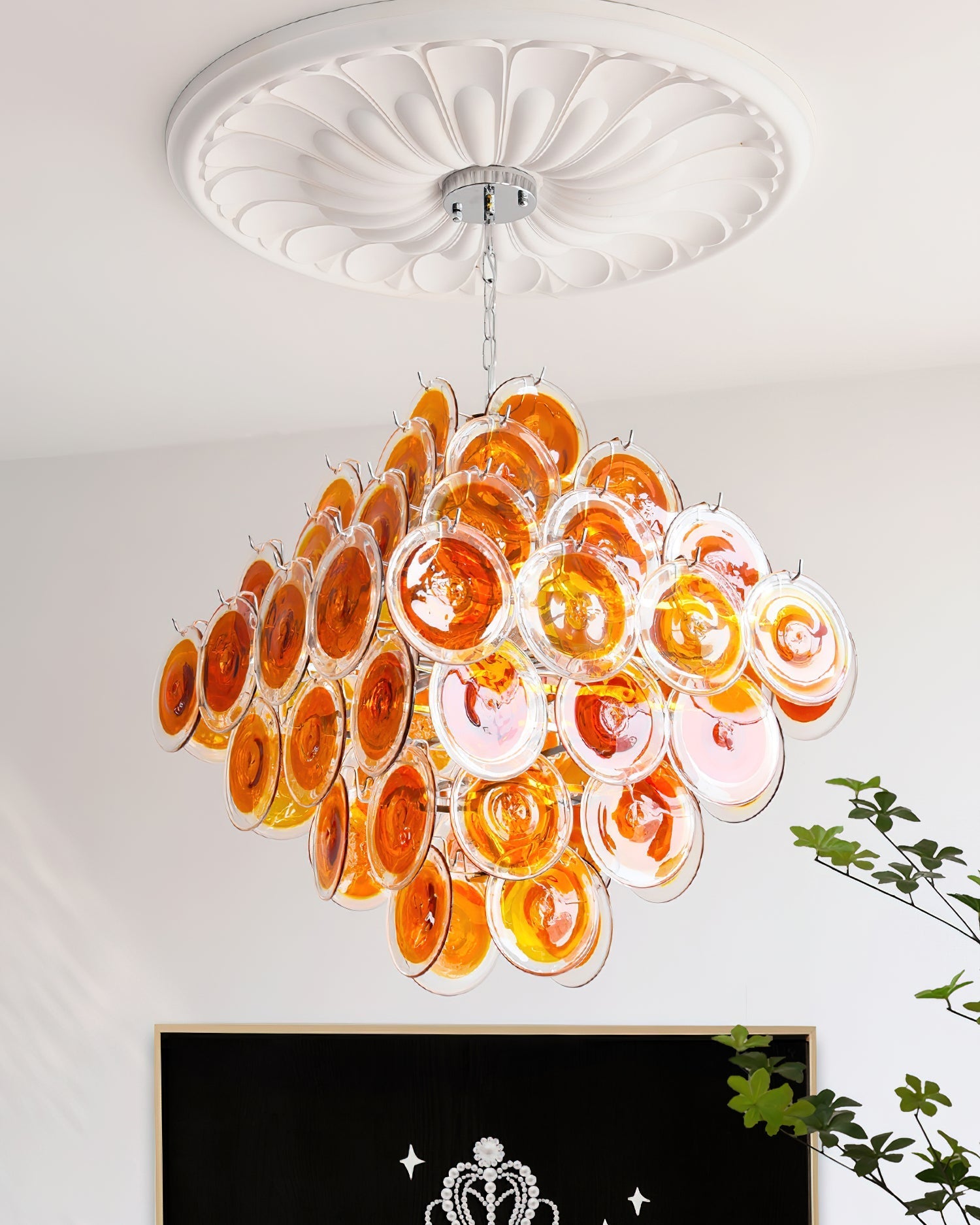 Carmosa Chandelier with Glass Disc Cascade - Letslighting