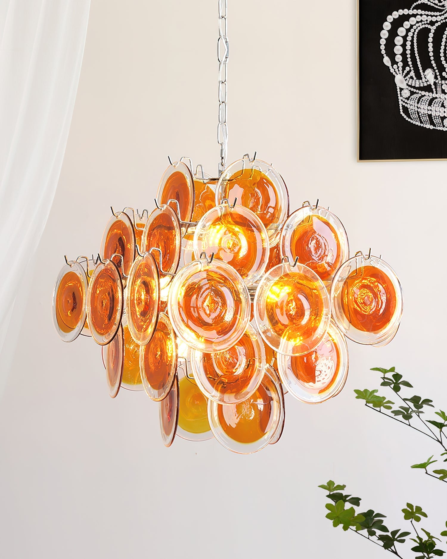 Carmosa Chandelier with Glass Disc Cascade - Letslighting