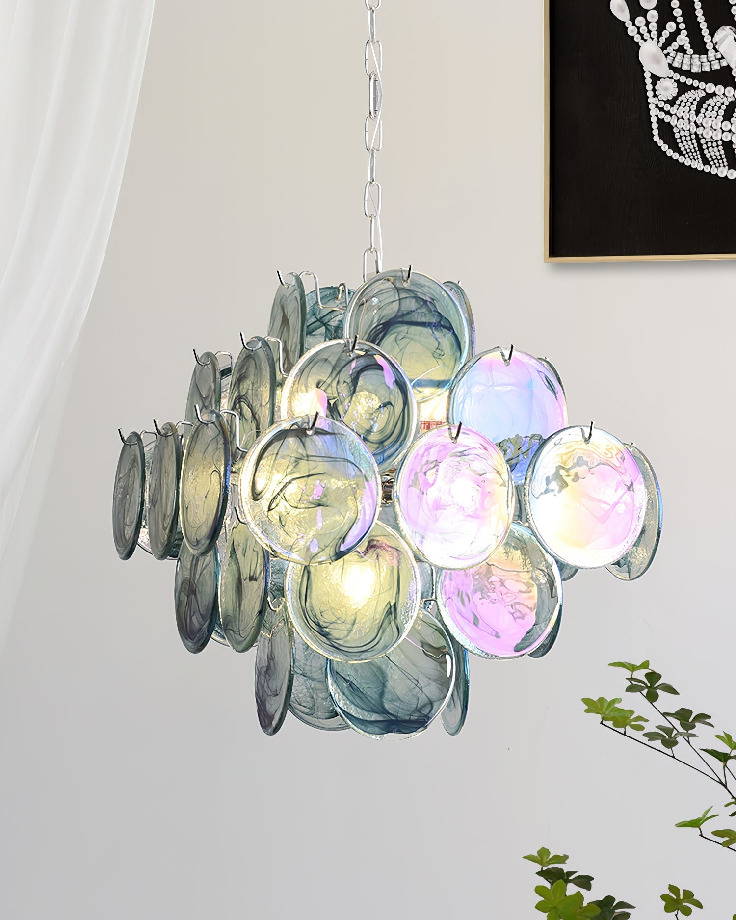 Carmosa Chandelier with Glass Disc Cascade - Letslighting