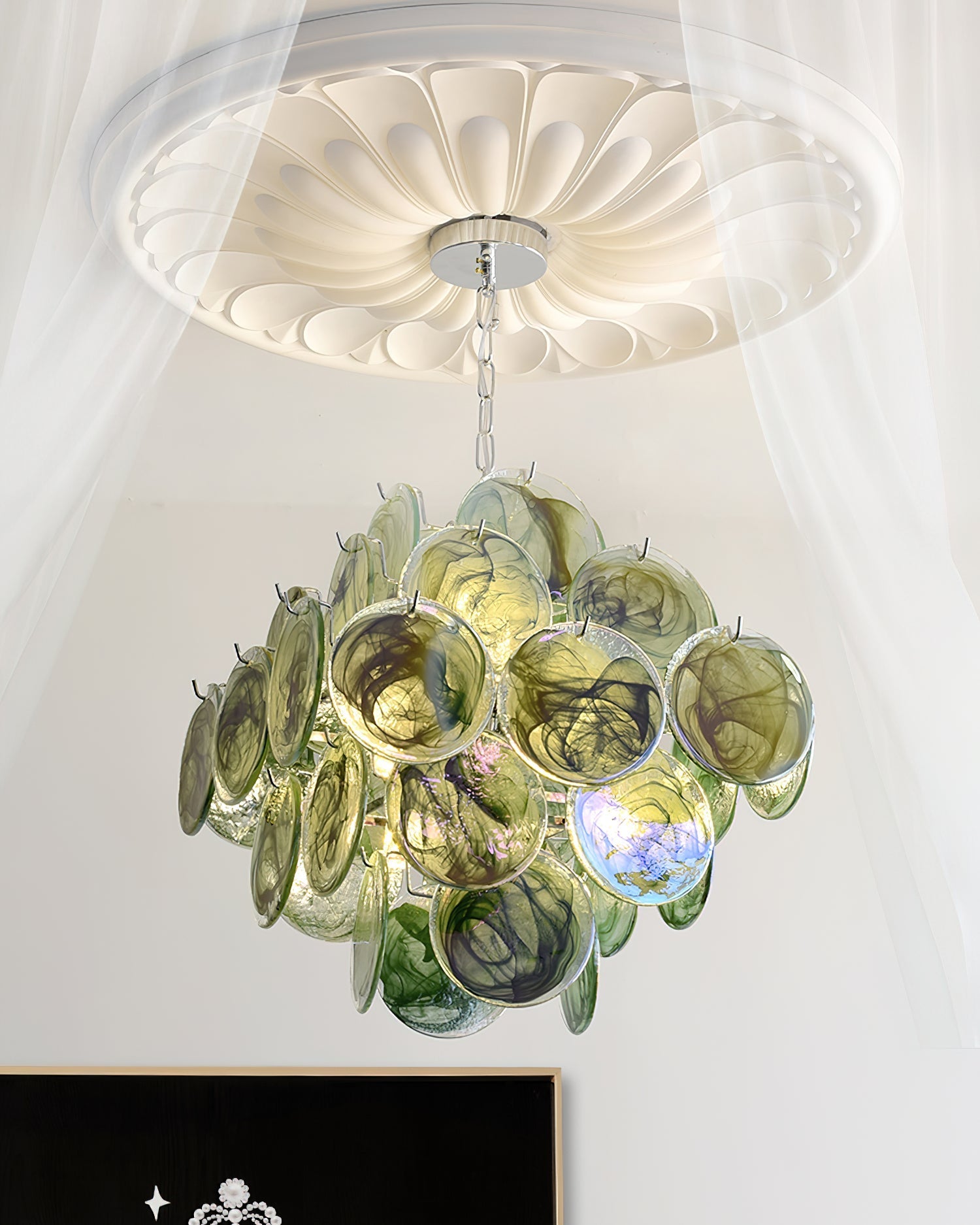 Carmosa Chandelier with Glass Disc Cascade - Letslighting