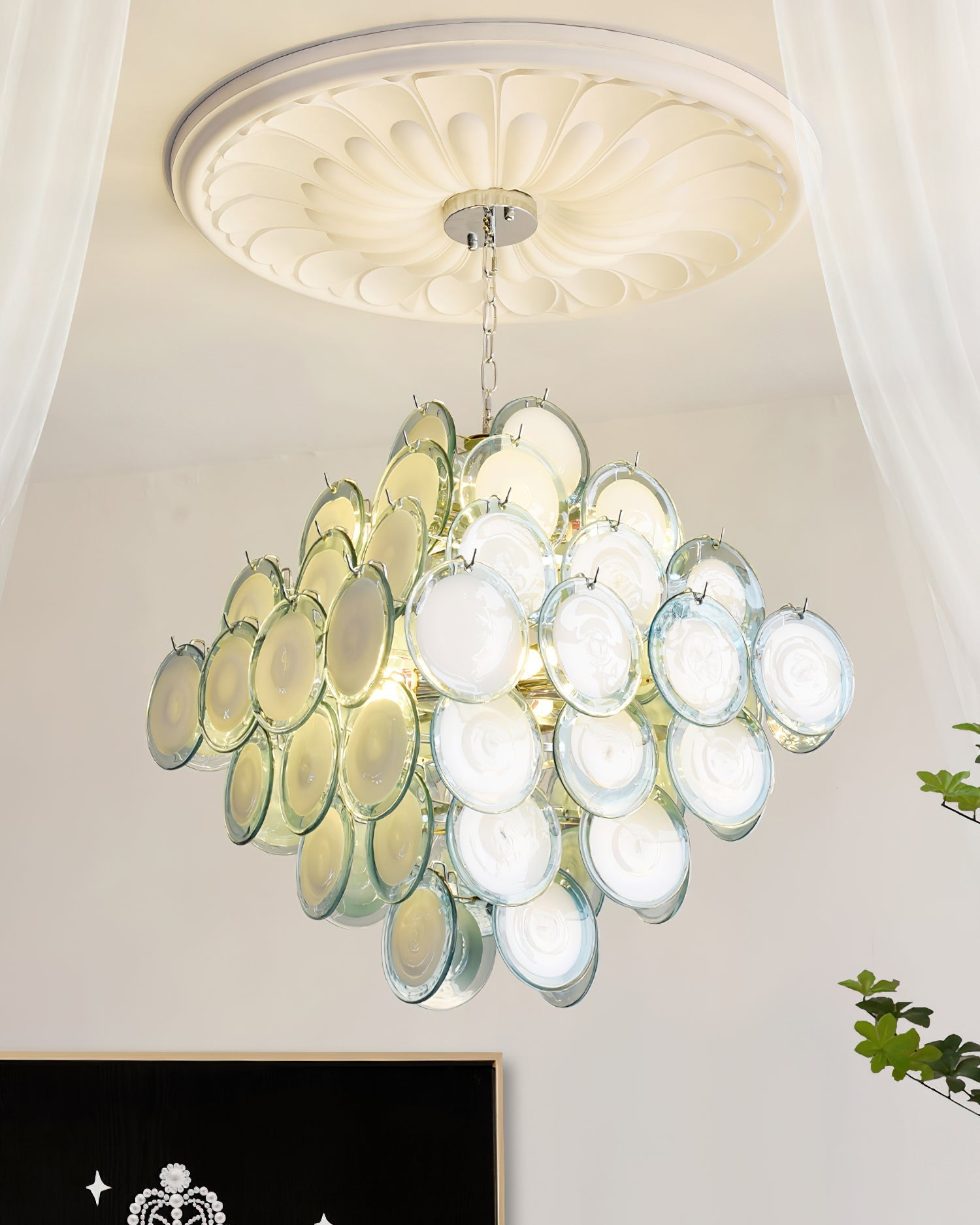 Carmosa Chandelier with Glass Disc Cascade - Letslighting