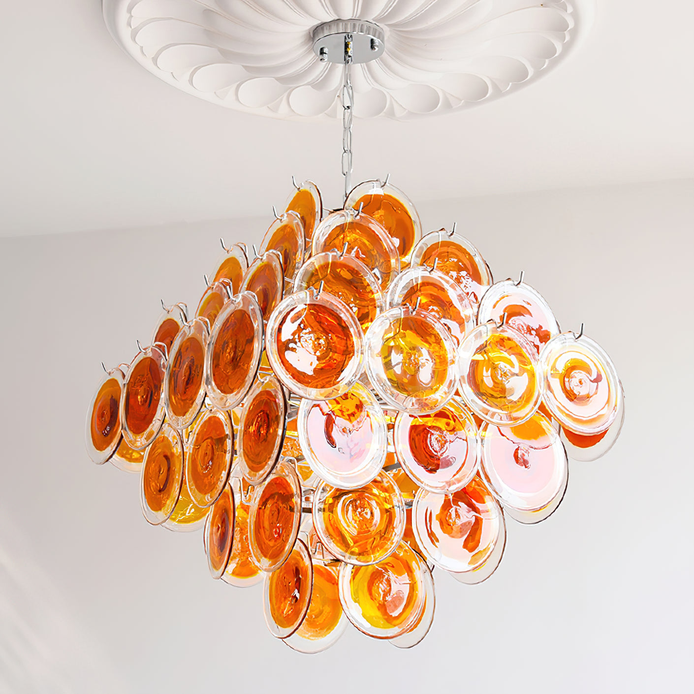 Carmosa Chandelier with Glass Disc Cascade - Letslighting