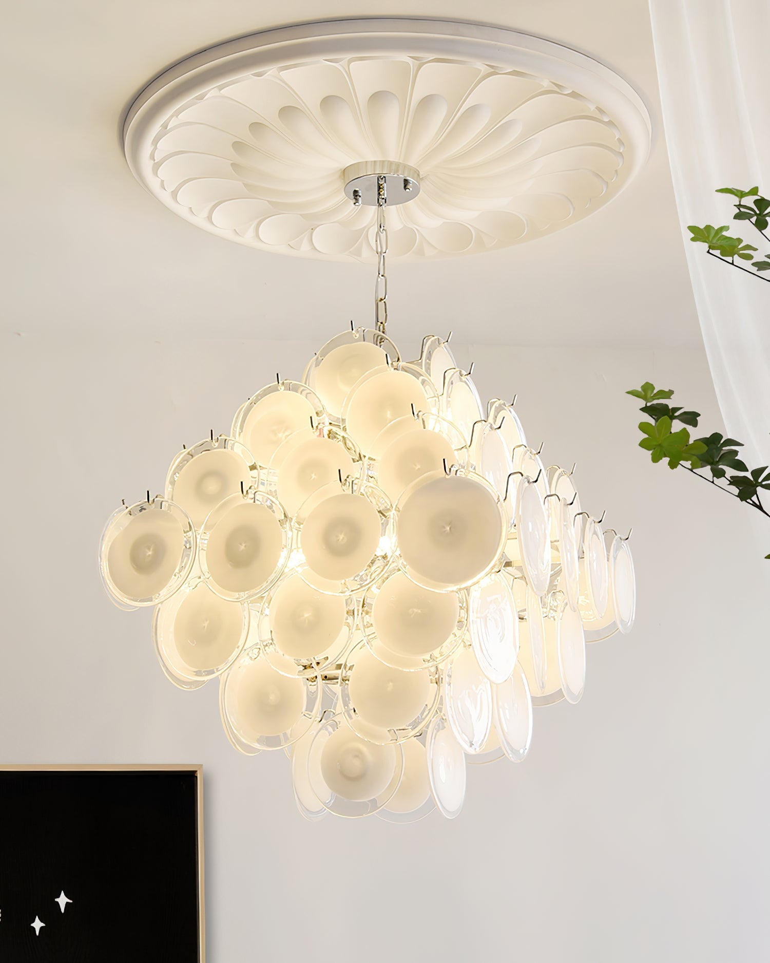 Carmosa Chandelier with Glass Disc Cascade - Letslighting