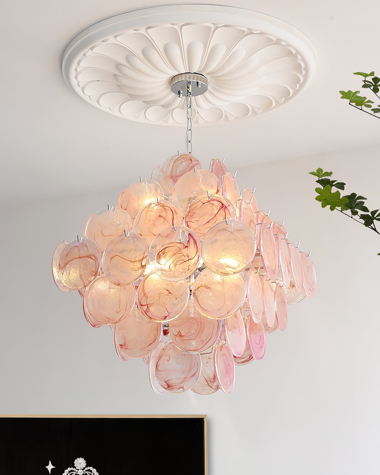 Carmosa Chandelier with Glass Disc Cascade - Letslighting