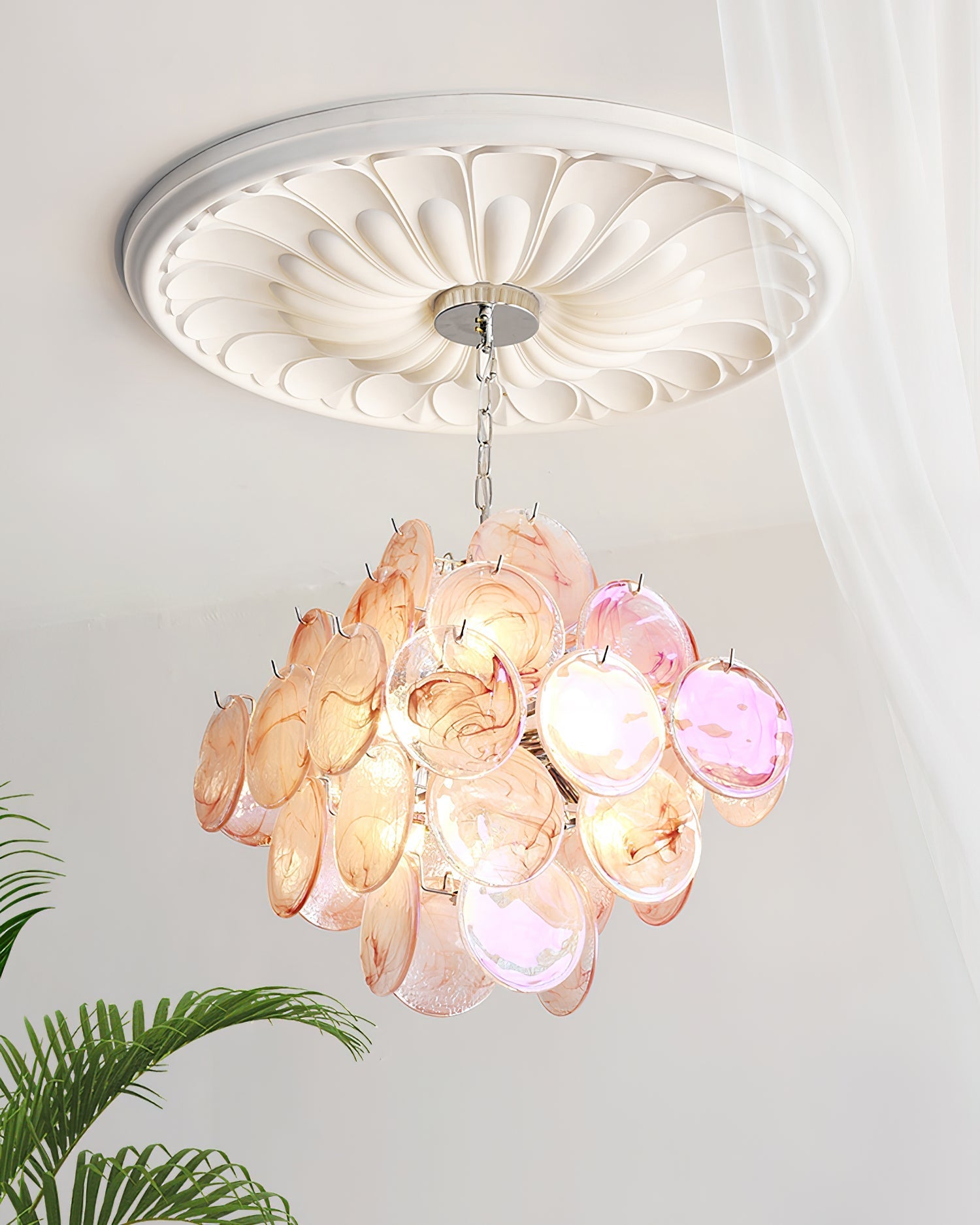Carmosa Chandelier with Glass Disc Cascade - Letslighting