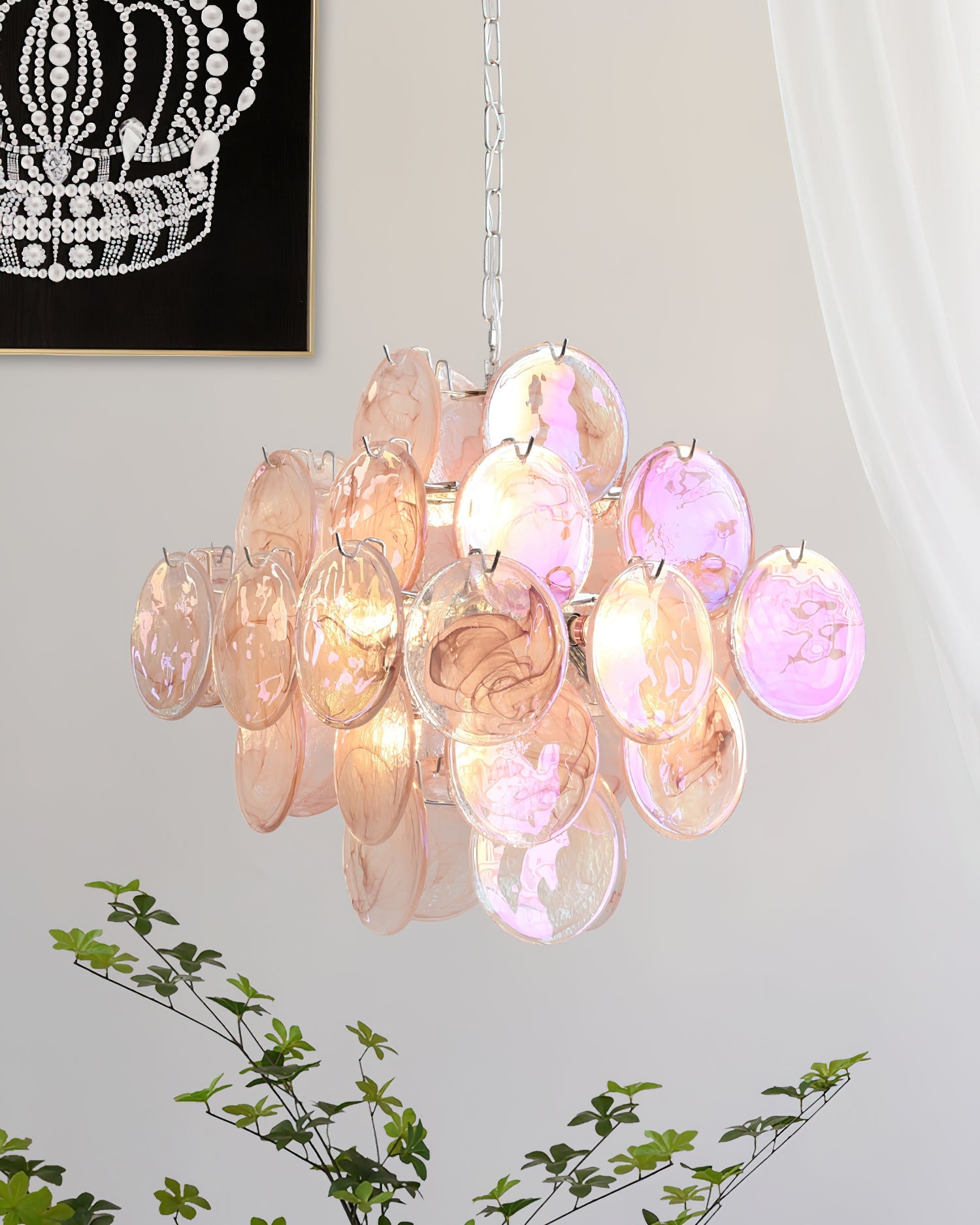 Carmosa Chandelier with Glass Disc Cascade - Letslighting