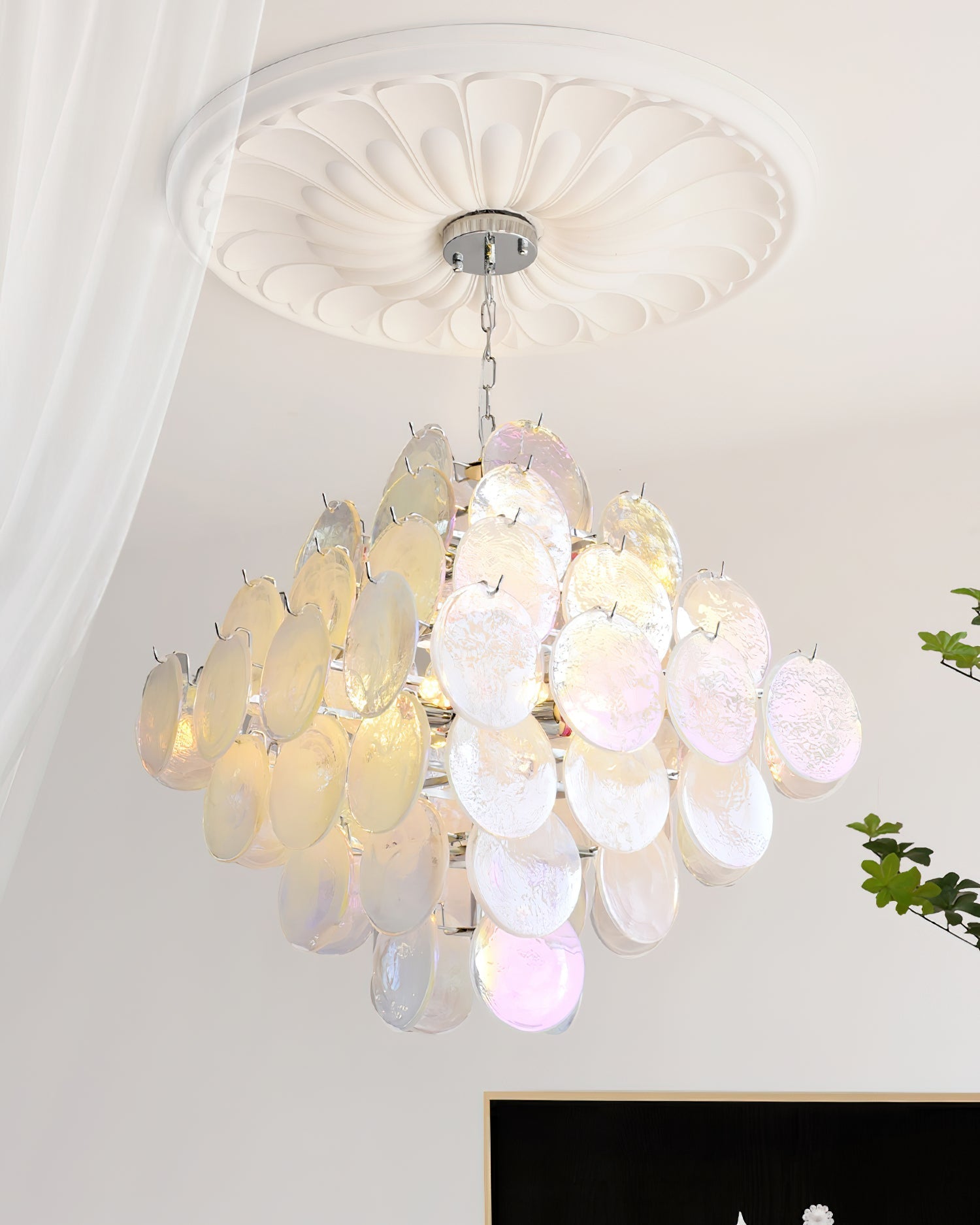 Carmosa Chandelier with Glass Disc Cascade - Letslighting