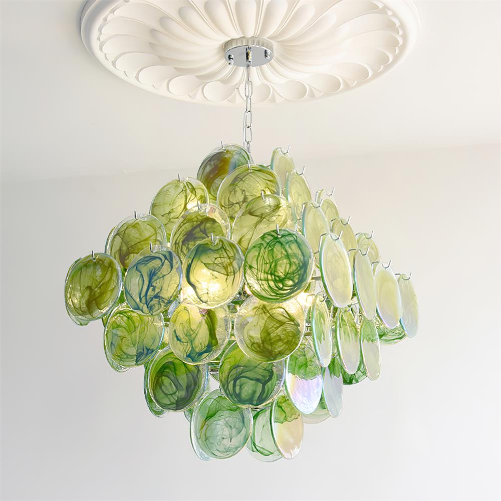 Carmosa Chandelier with Glass Disc Cascade - Letslighting