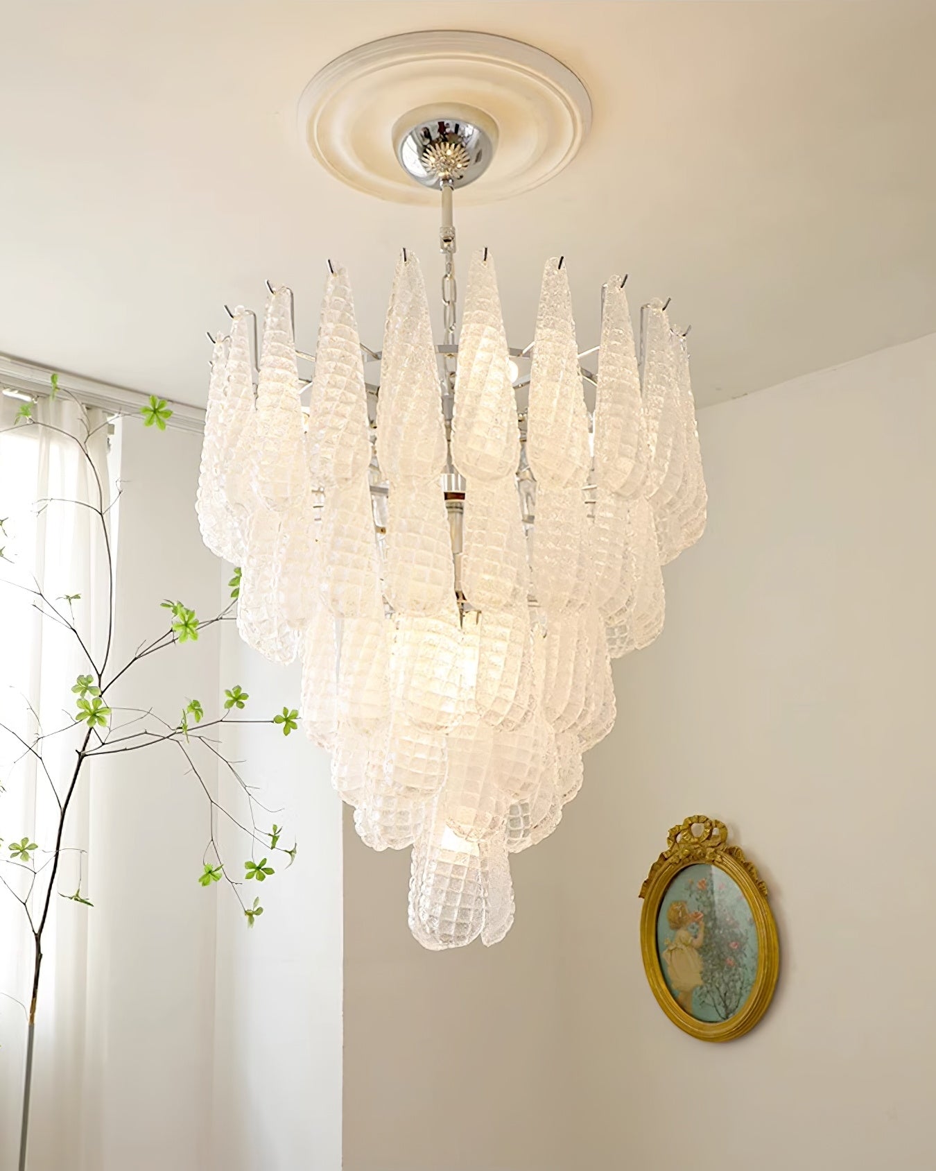 Case Chandelier Glass Droplet Cascade - Letslighting