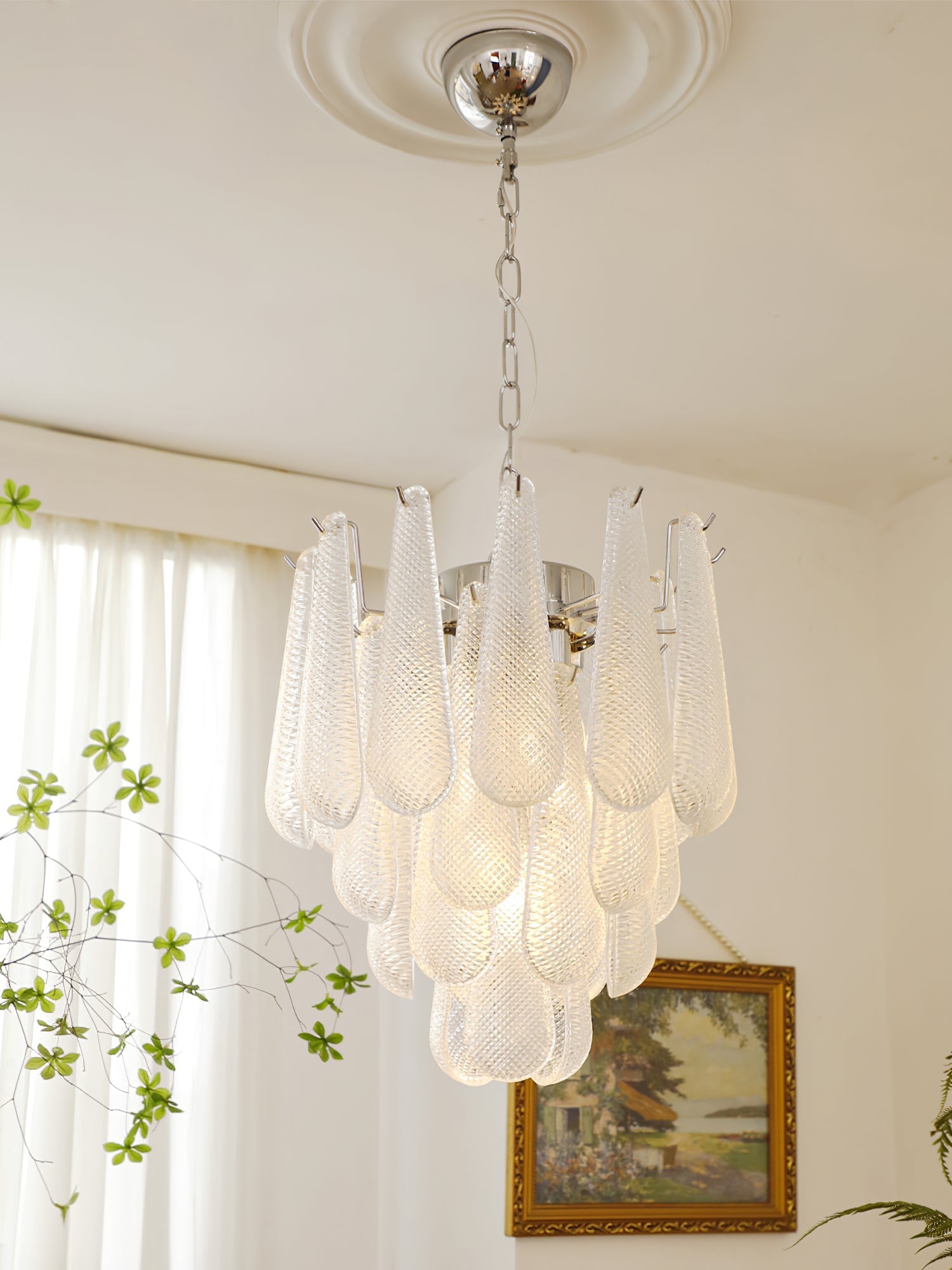 Case Chandelier Glass Droplet Cascade - Letslighting