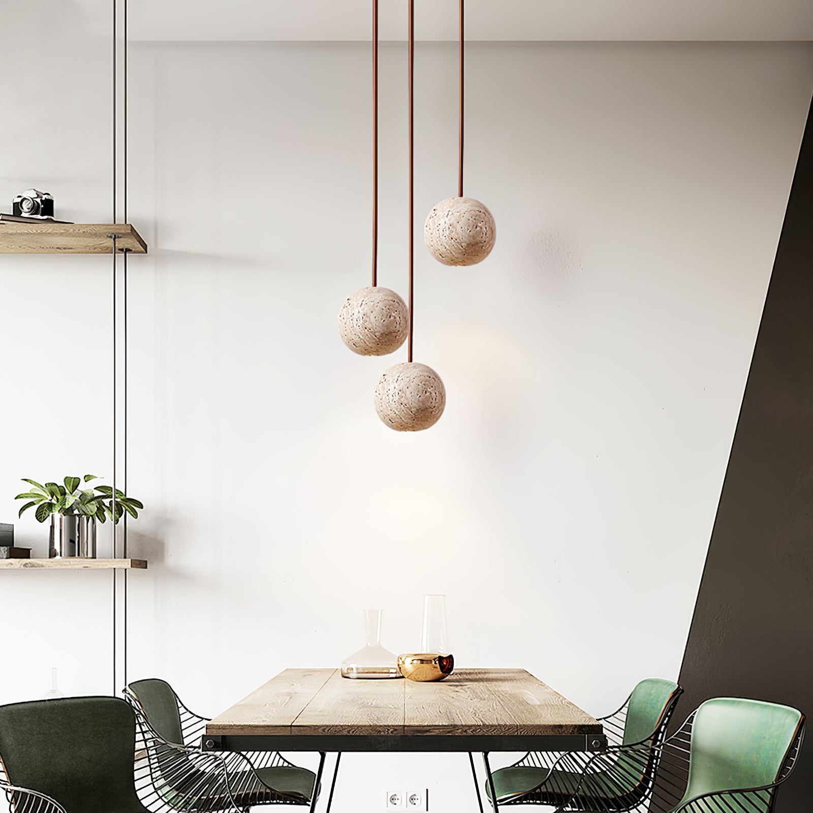 Trio Travertine Pendant Light - Letslighting