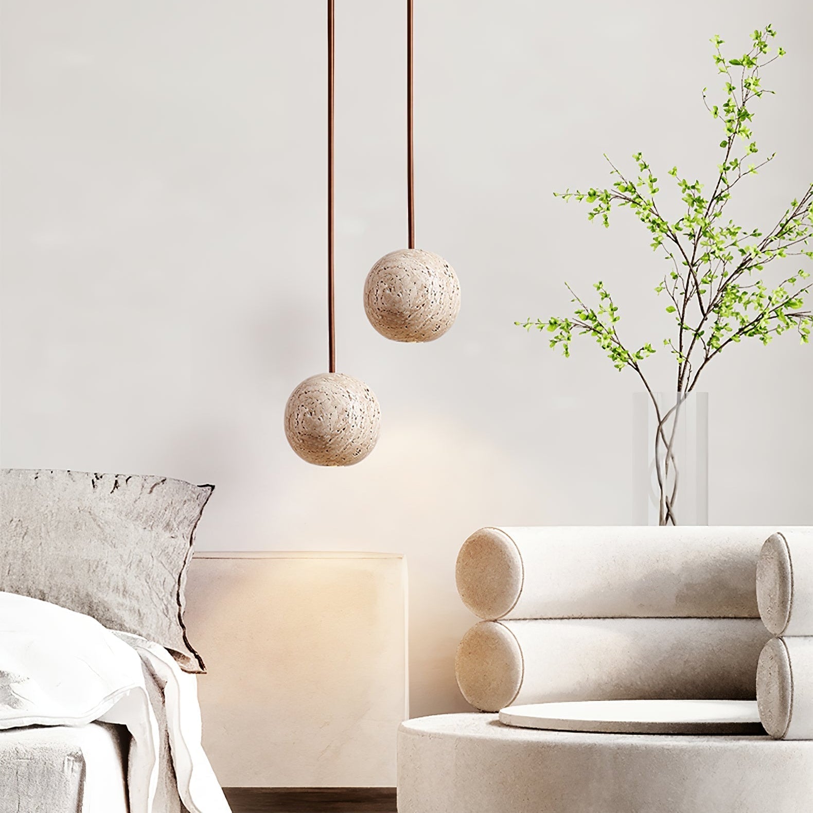 Trio Travertine Pendant Light - Letslighting
