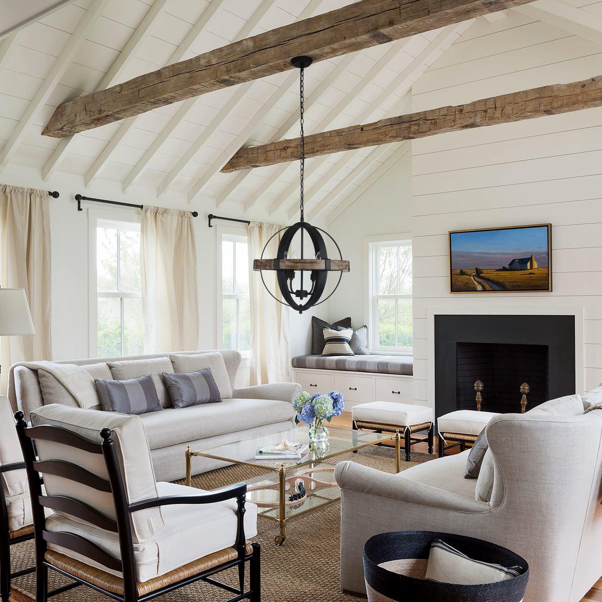 Luxe Vintage Industrial Wooden Metal Pendant Lamp - Lamp Copper