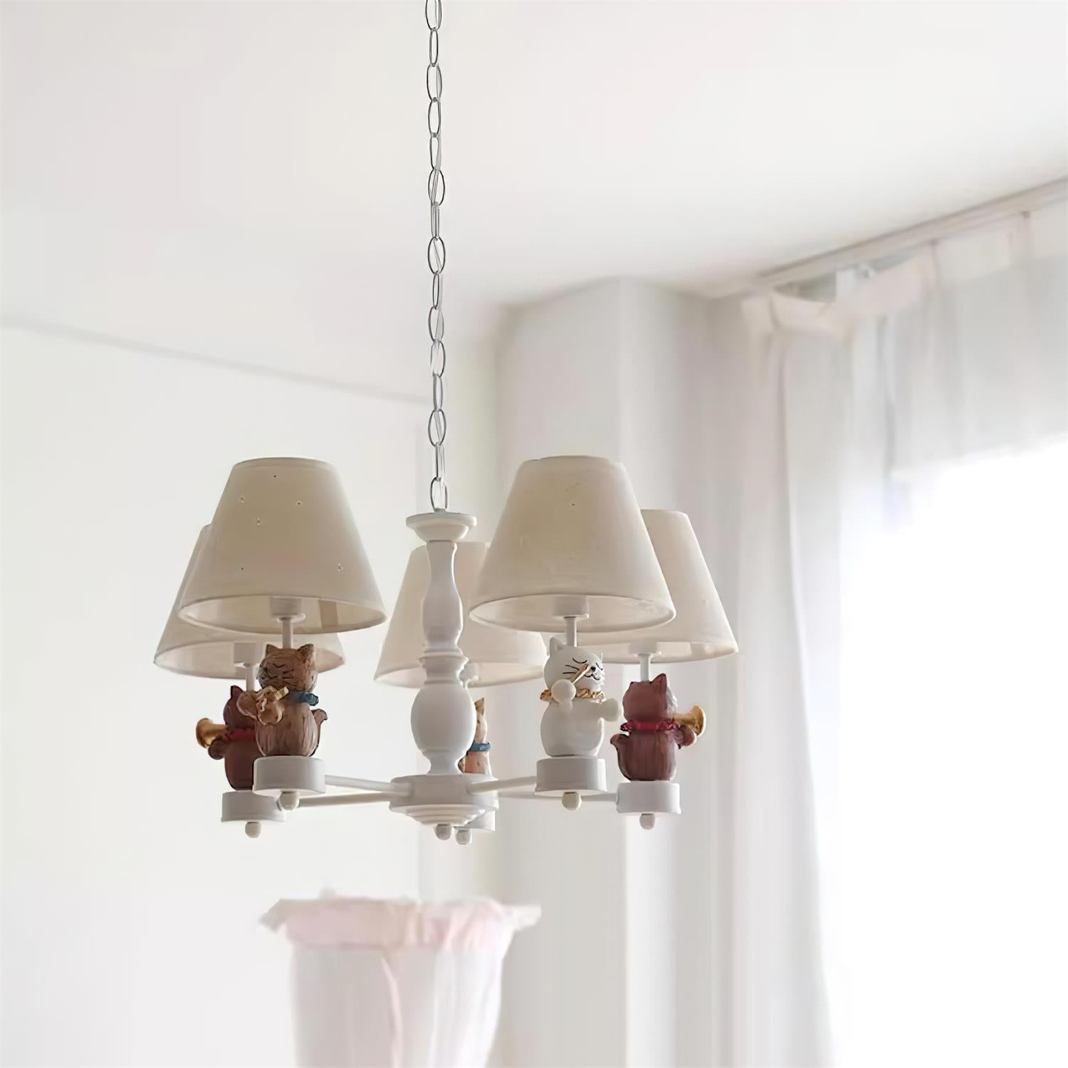 Cat Symphony Chandelier Playful Feline Orchestra - Letslighting