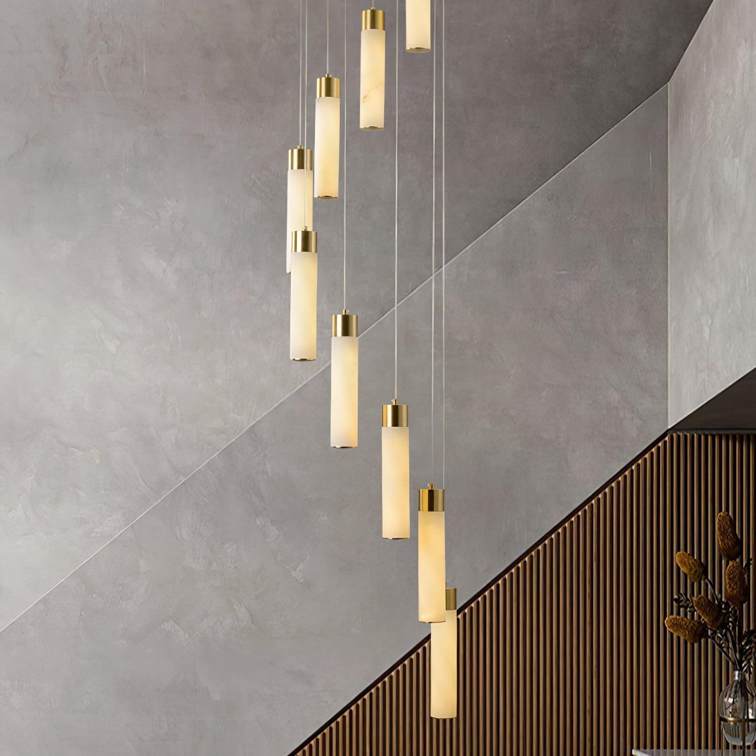 Aurelia Alabaster Chandelier Staircase - Letslighting