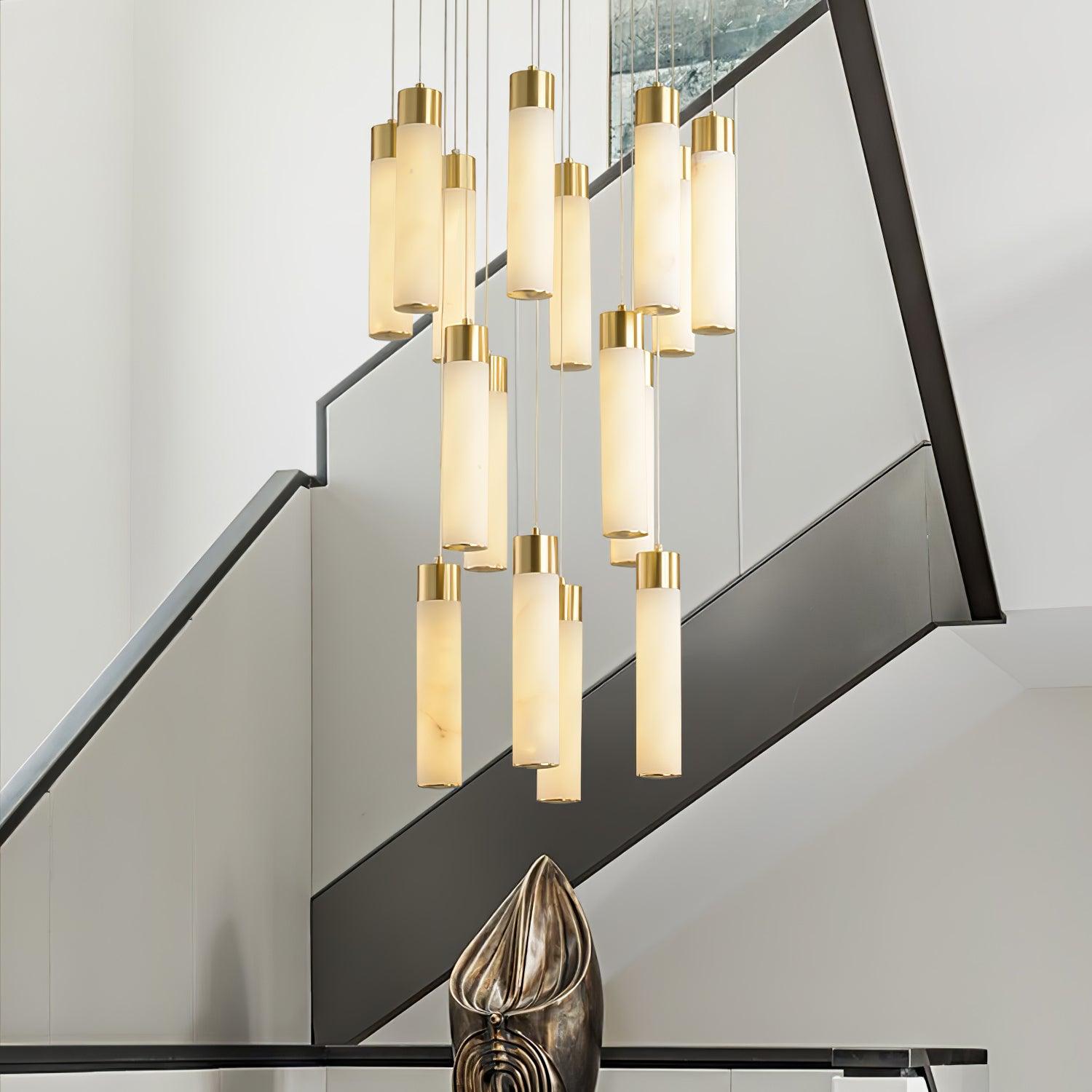 Aurelia Alabaster Chandelier Staircase - Letslighting