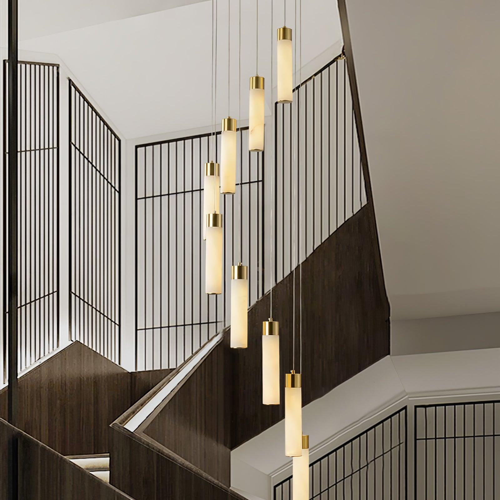Aurelia Alabaster Chandelier Staircase - Letslighting