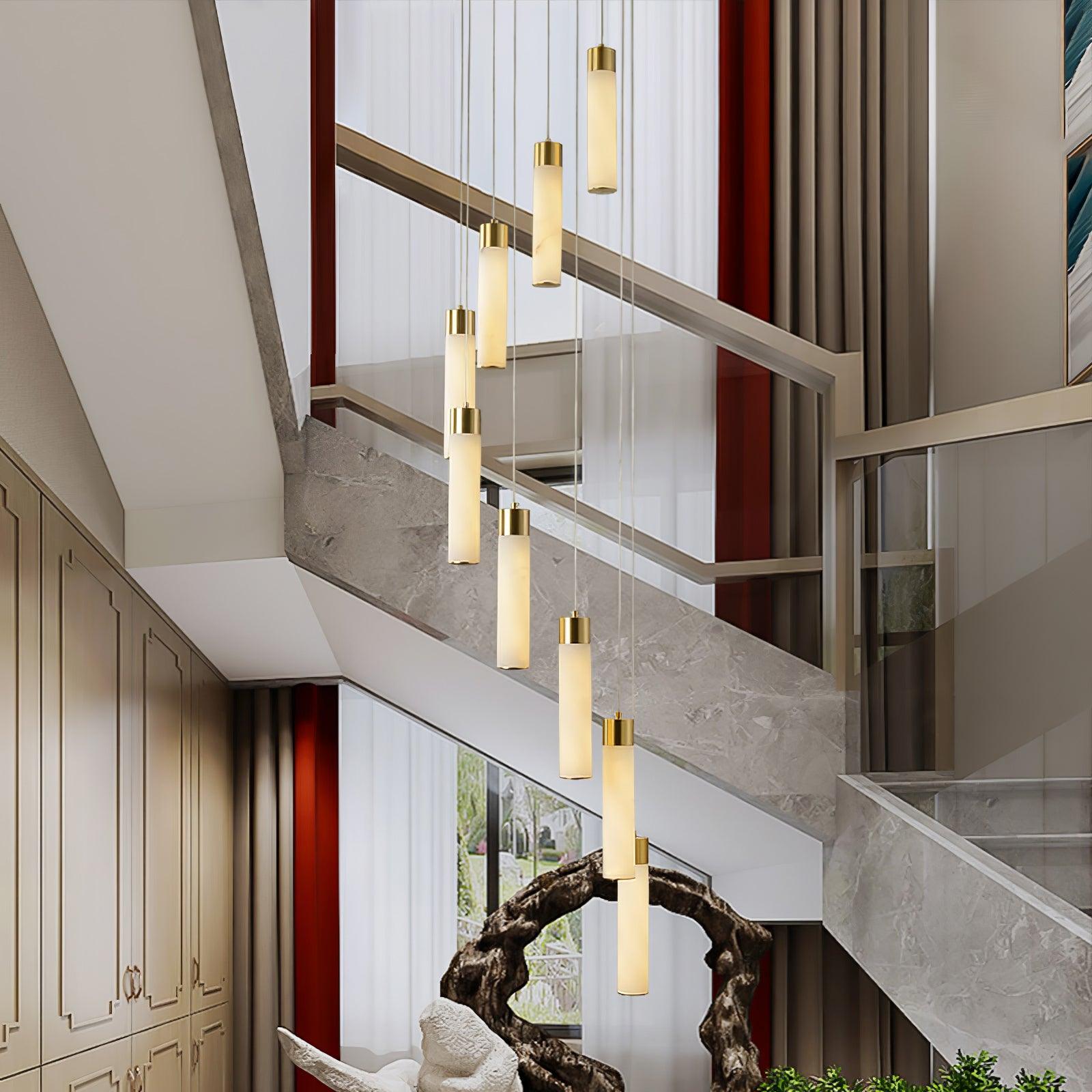 Aurelia Alabaster Chandelier Staircase - Letslighting