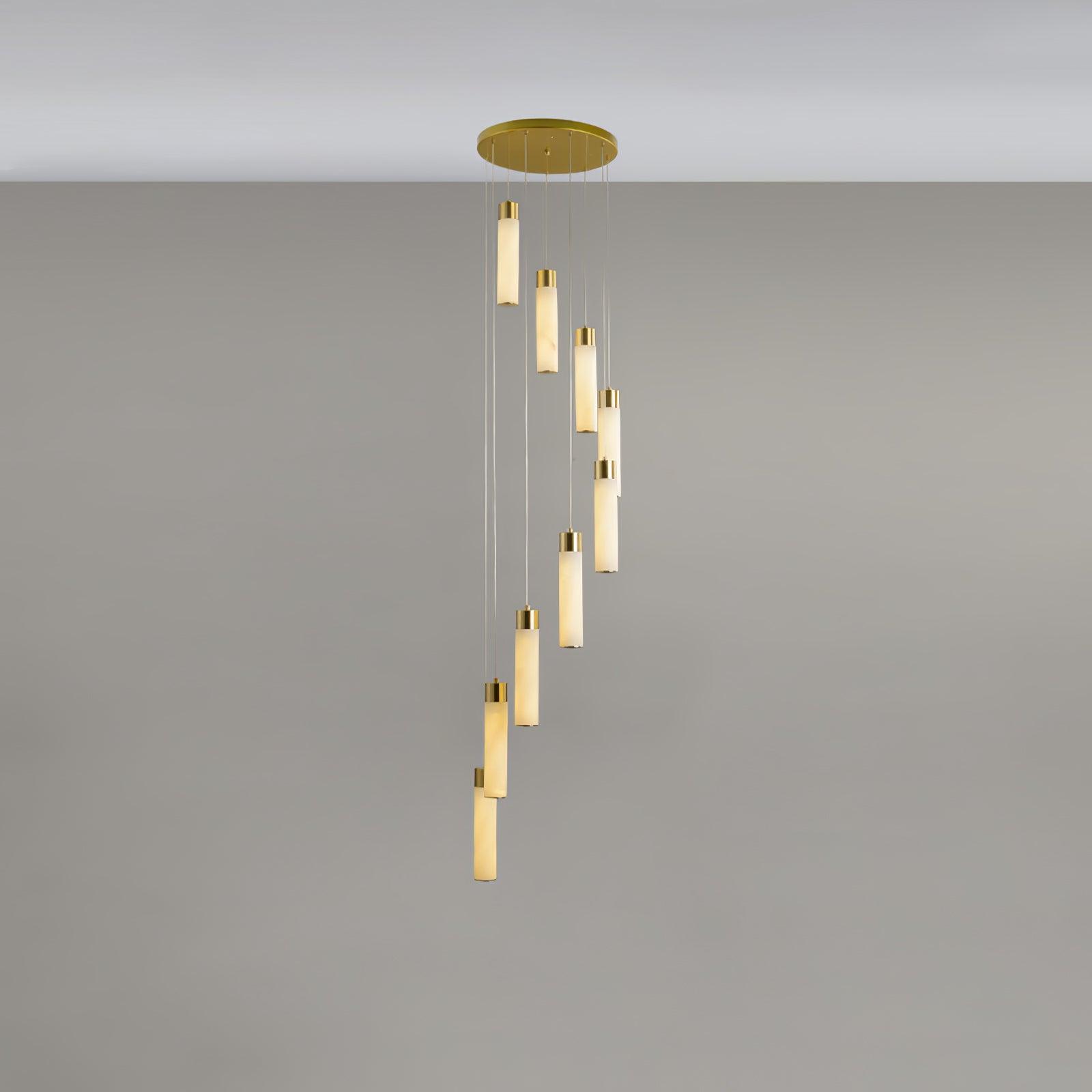 Aurelia Alabaster Chandelier Staircase - Letslighting