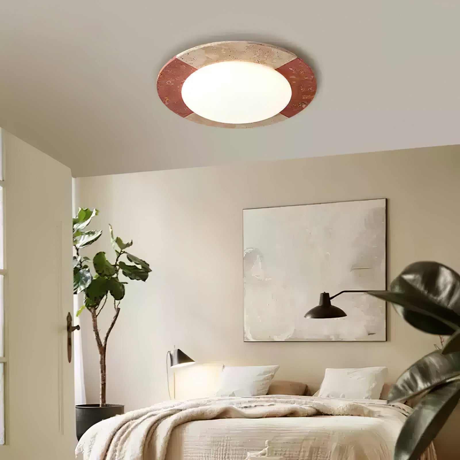 Zeraeos Travertine Ceiling Light - Letslighting