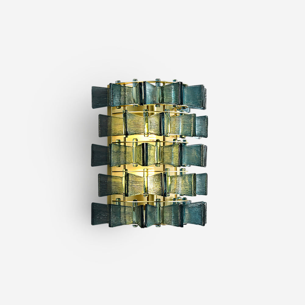 Celvara Wall Lamp Ribbed Glass Ribbon Accent - Letslighting